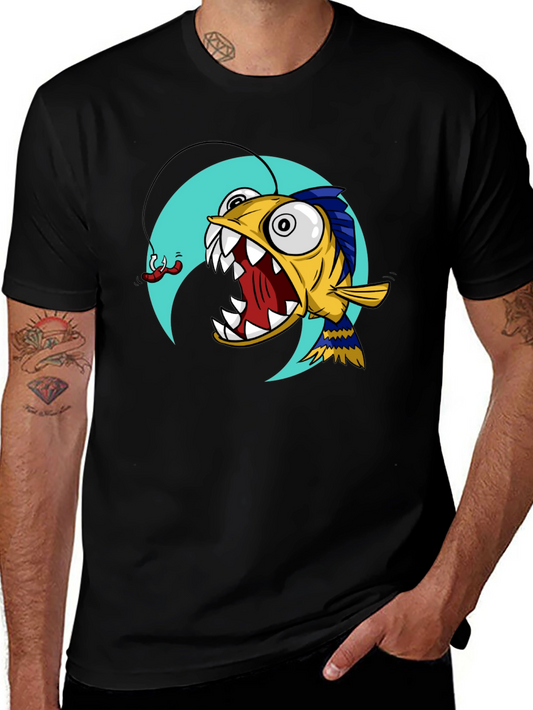Angler Fish Graphic T-Shirt - Black Cotton Tee