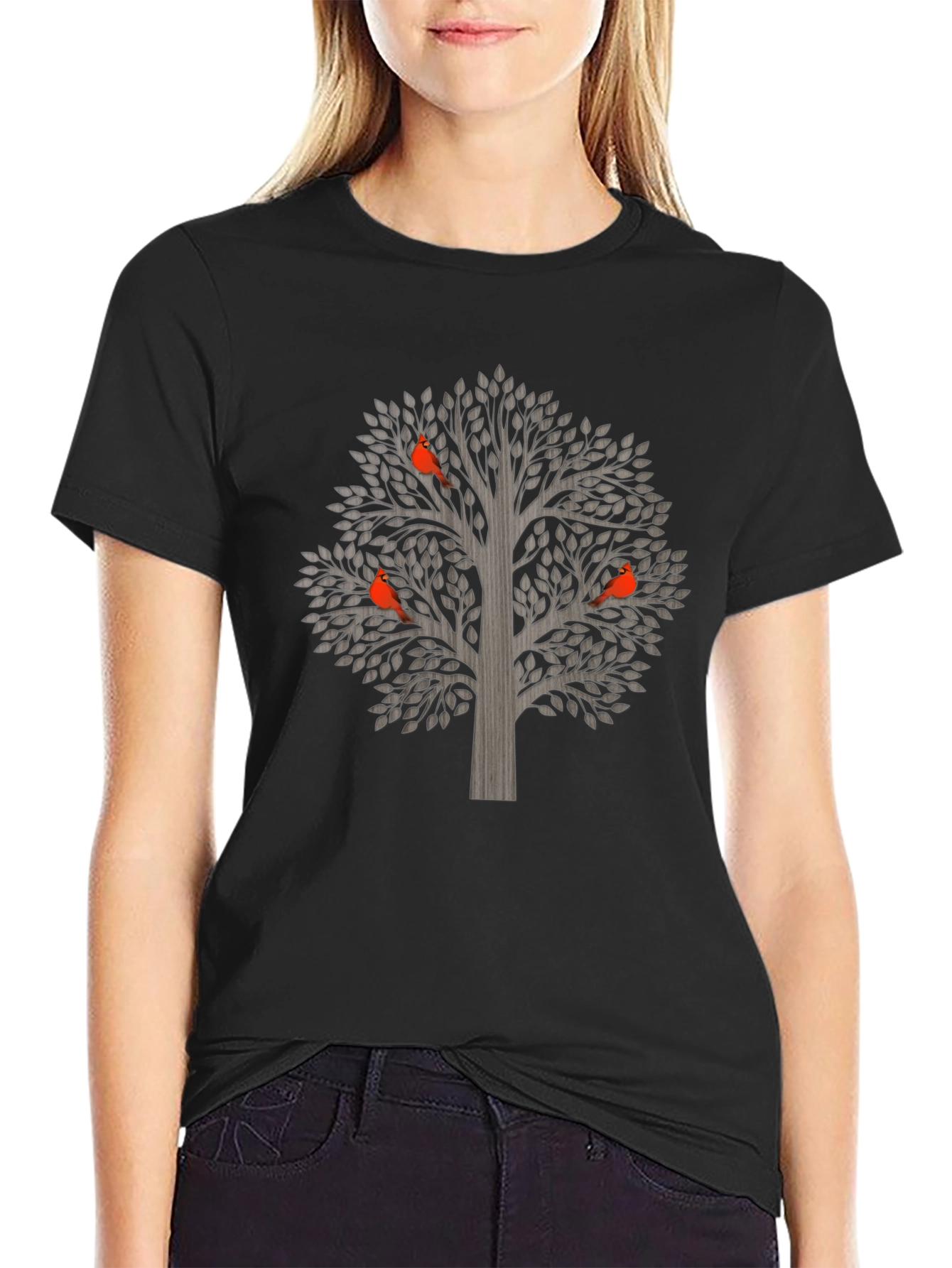 Tree and Bird Graphic T-Shirt - Unisex