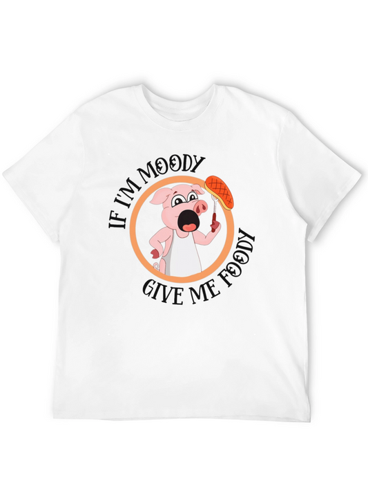 Moody Foodie Pig T-Shirt - Funny Food Lover Tee