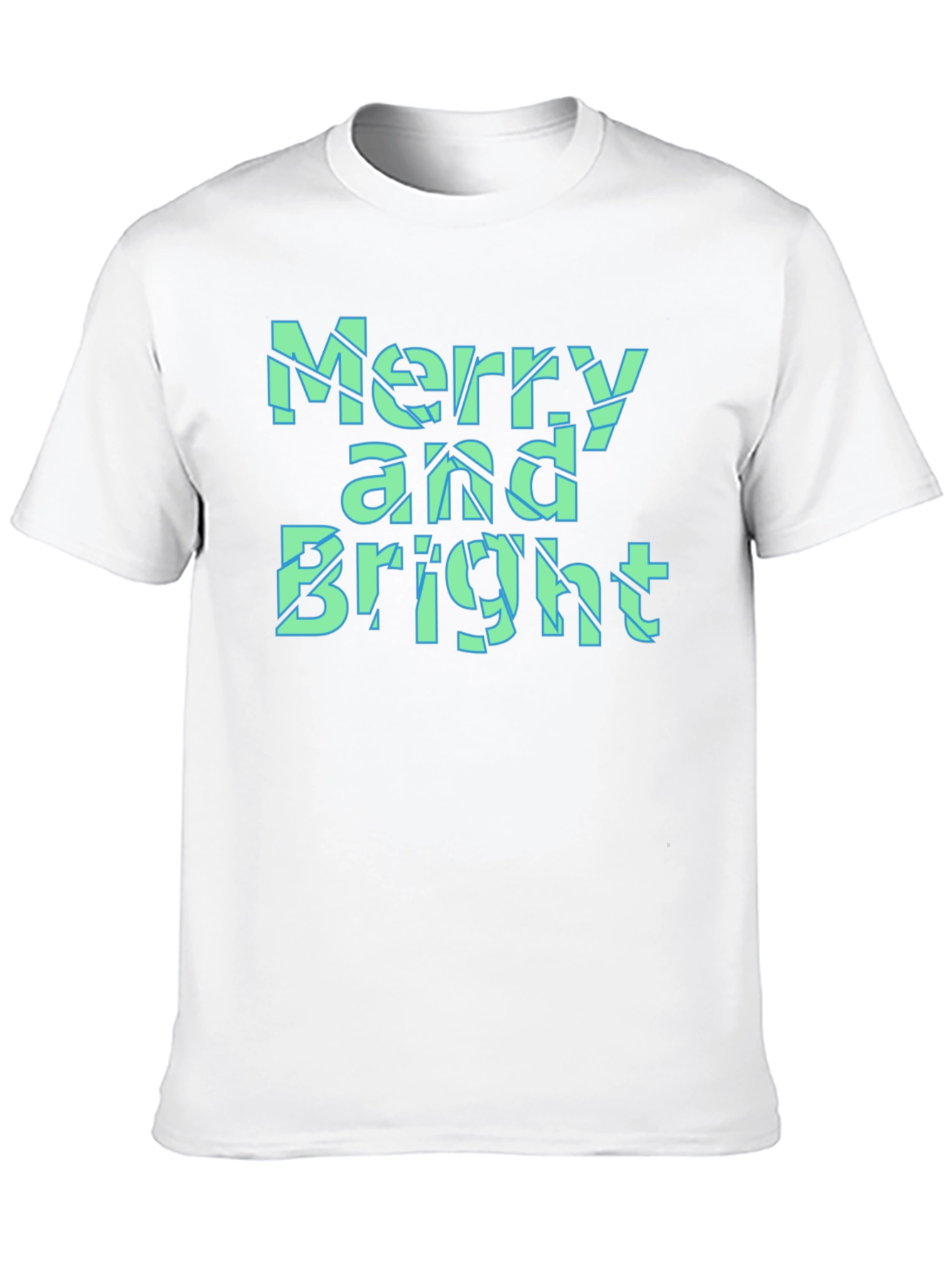 Merry and Bright Christmas Graphic Tee - Black