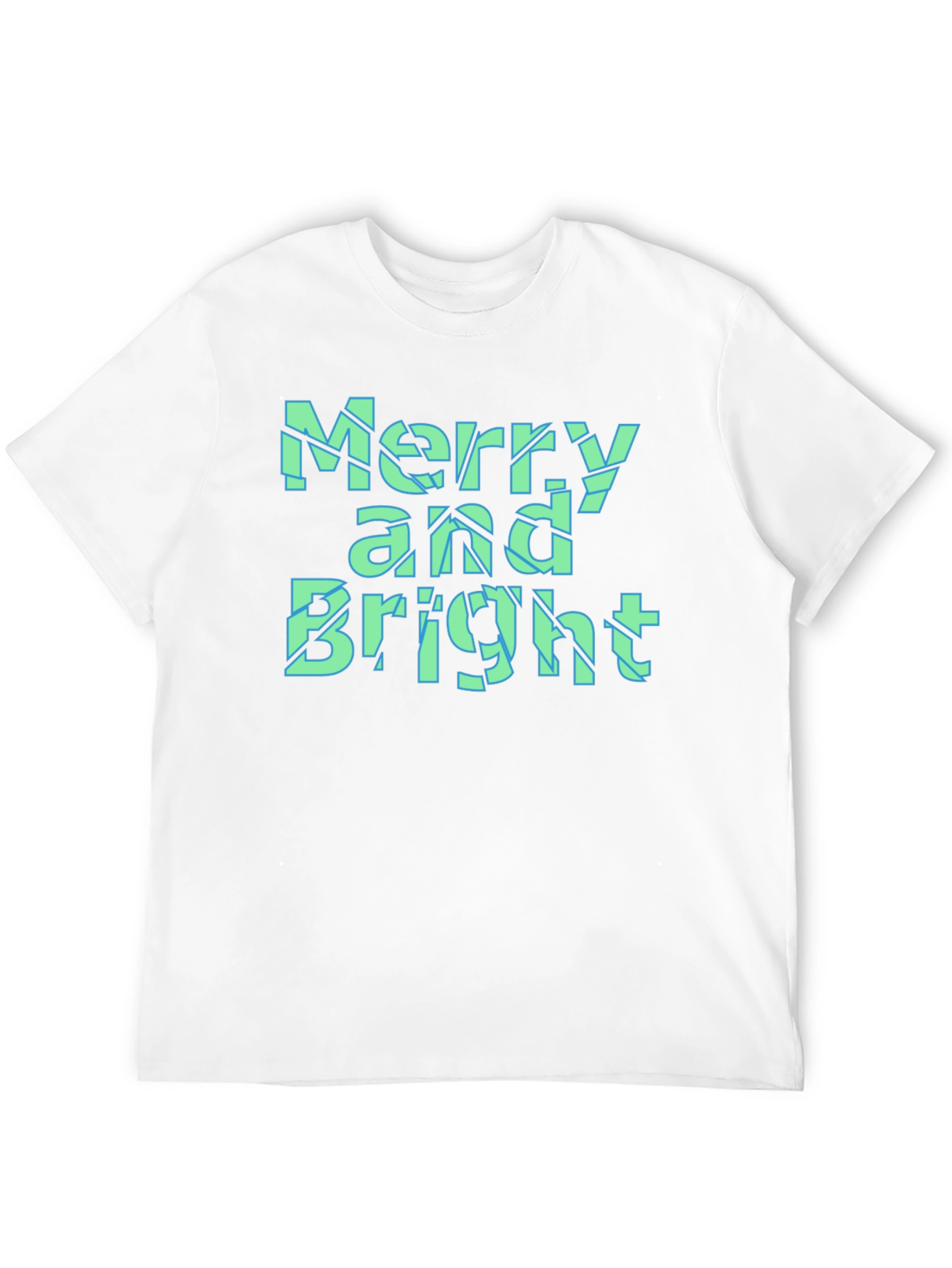 Merry and Bright Christmas Graphic Tee - Black