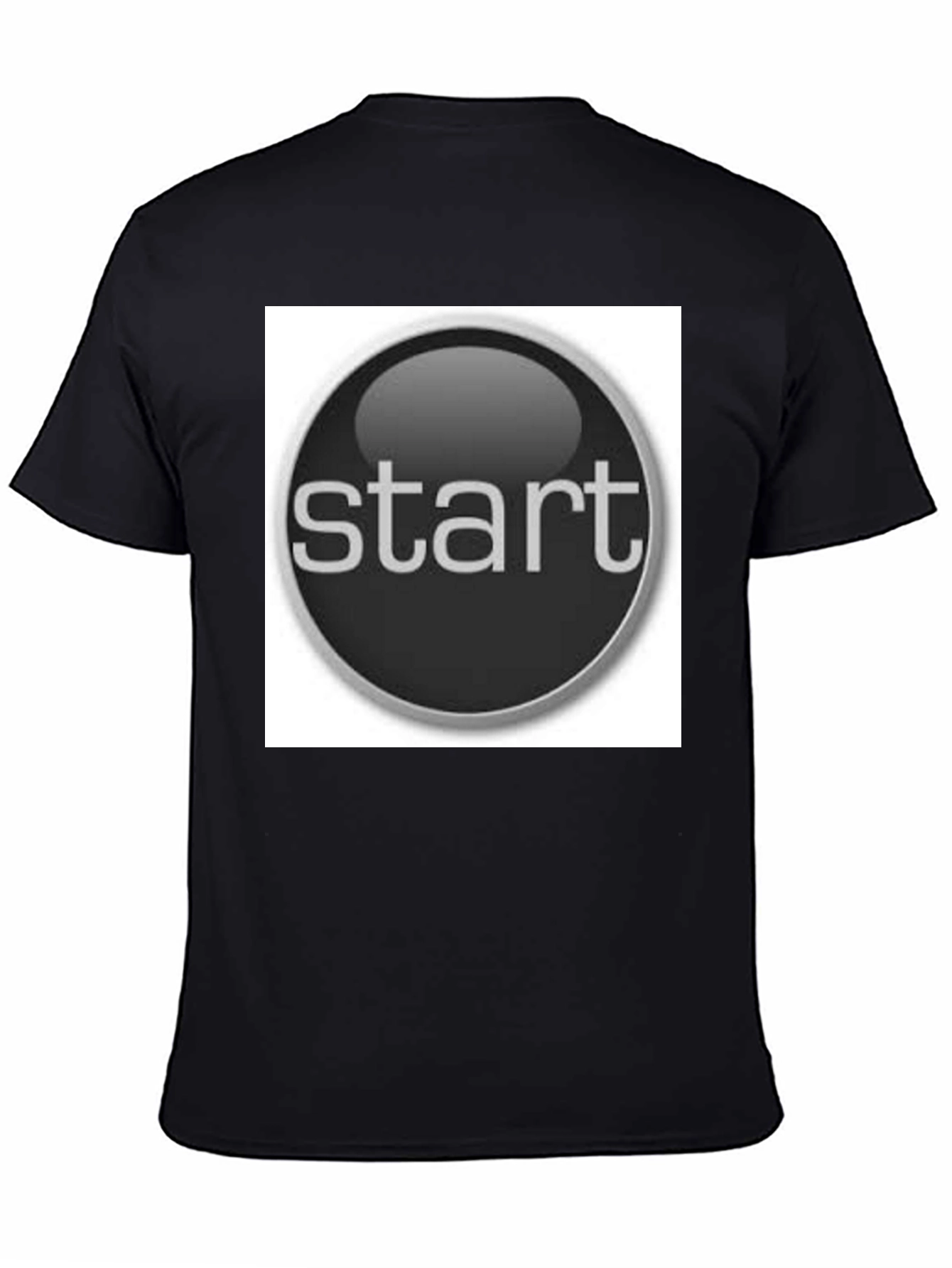 Start Button Black T-Shirt