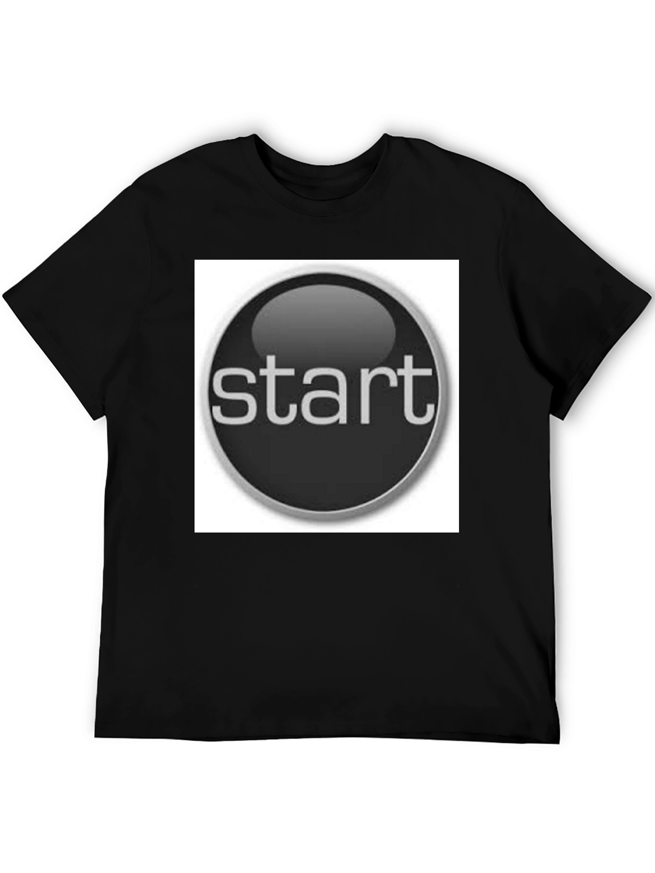 Start Button Black T-Shirt