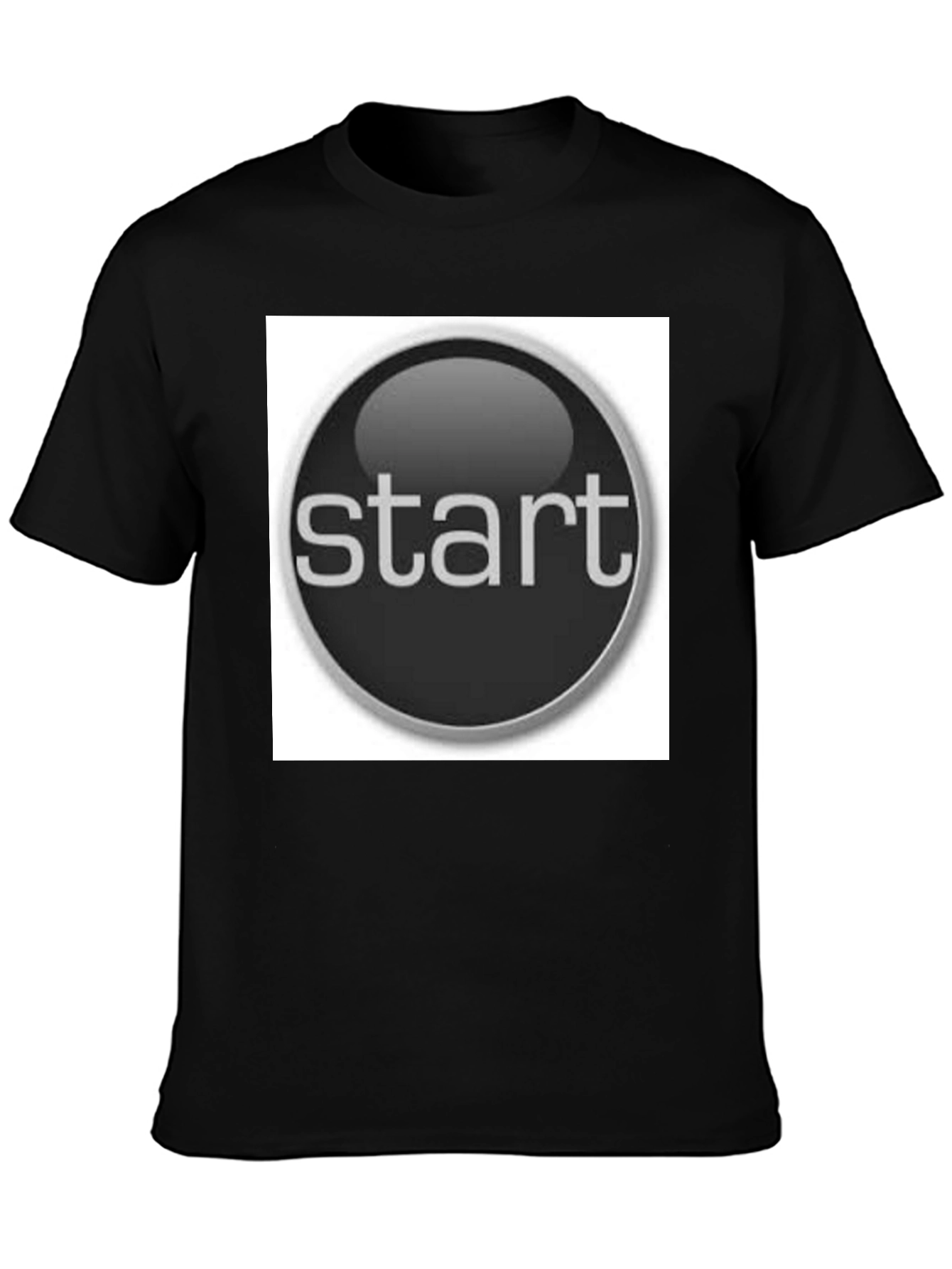 Start Button Black T-Shirt