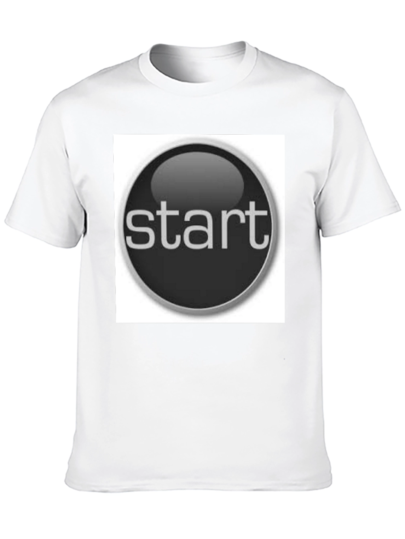 Start Button Black T-Shirt