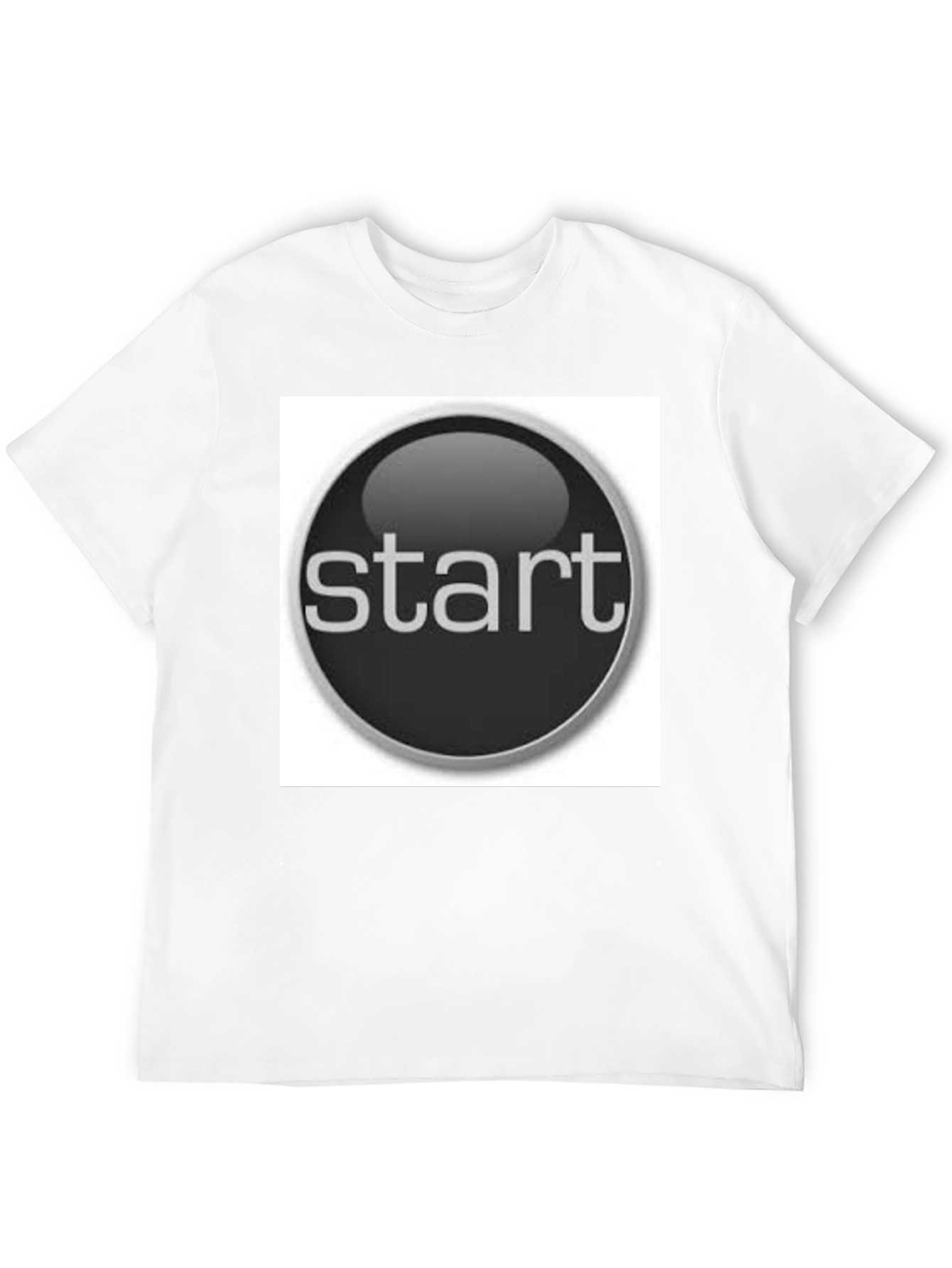 Start Button Black T-Shirt