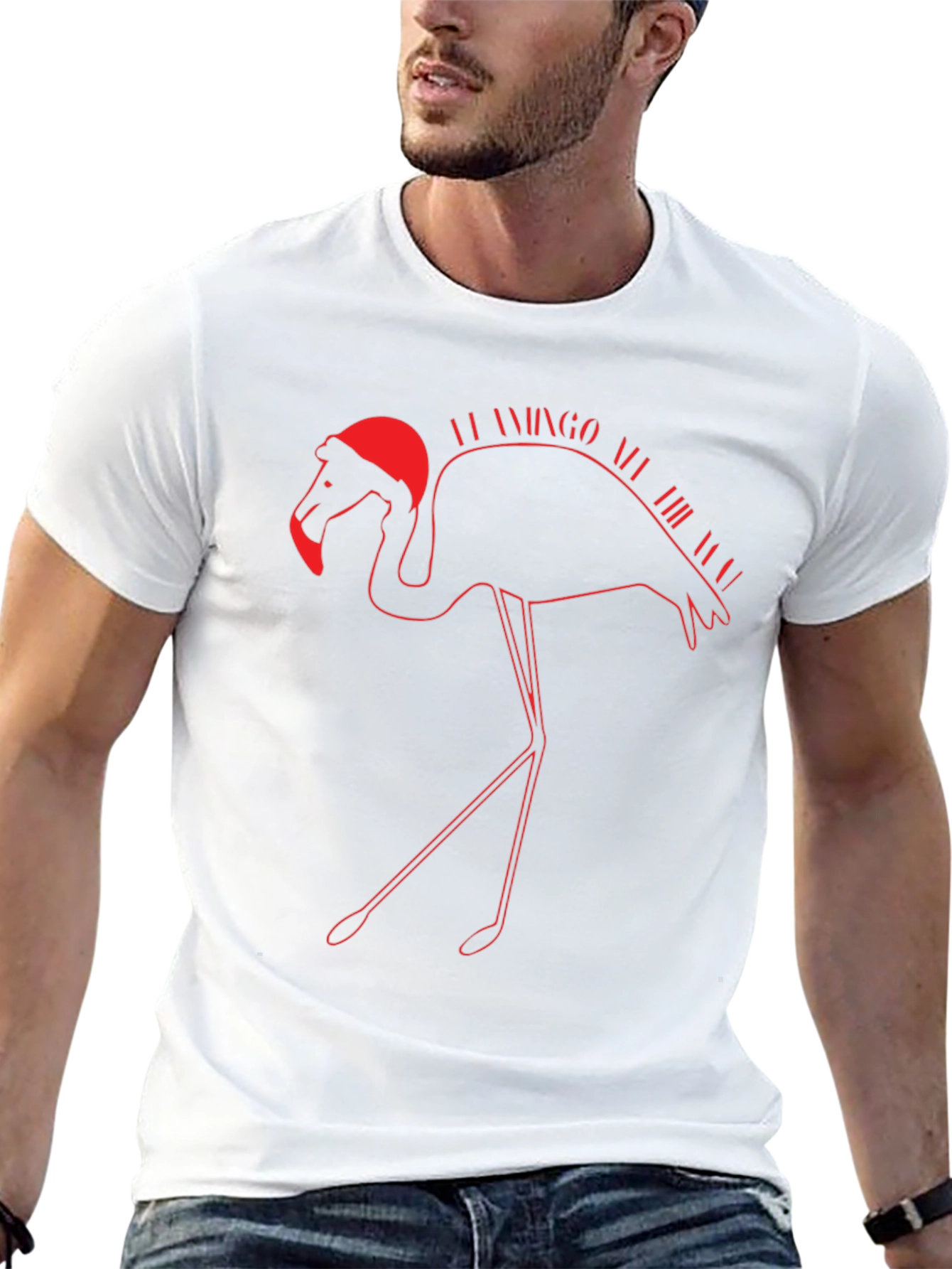 Festive Flamingo T-Shirt - Holiday Apparel