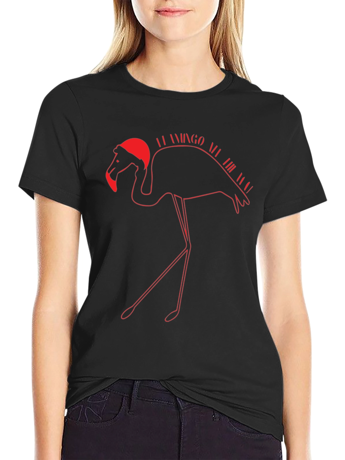 Festive Flamingo T-Shirt - Holiday Apparel