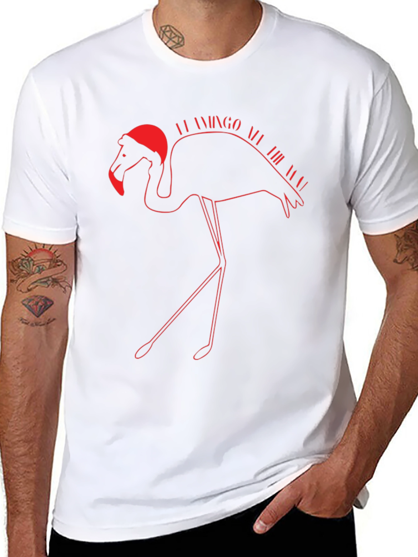 Festive Flamingo T-Shirt - Holiday Apparel