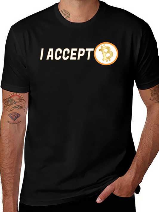 I Accept Bitcoin T-Shirt - Crypto Currency Tee