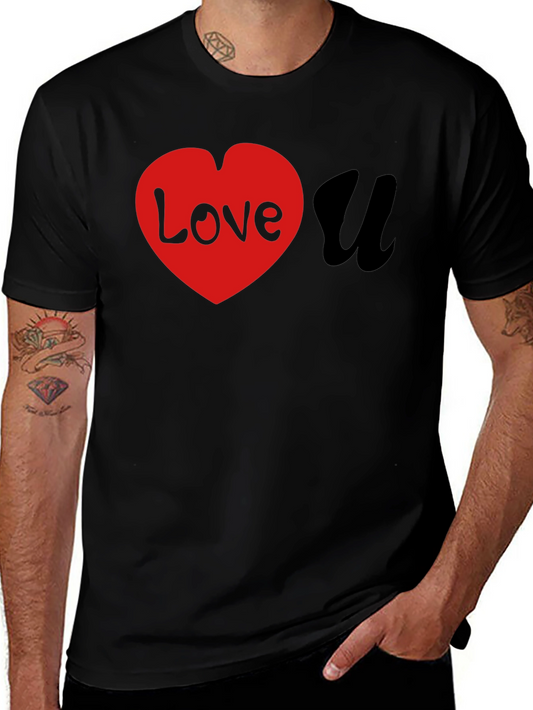 Love U Black Graphic T-Shirt