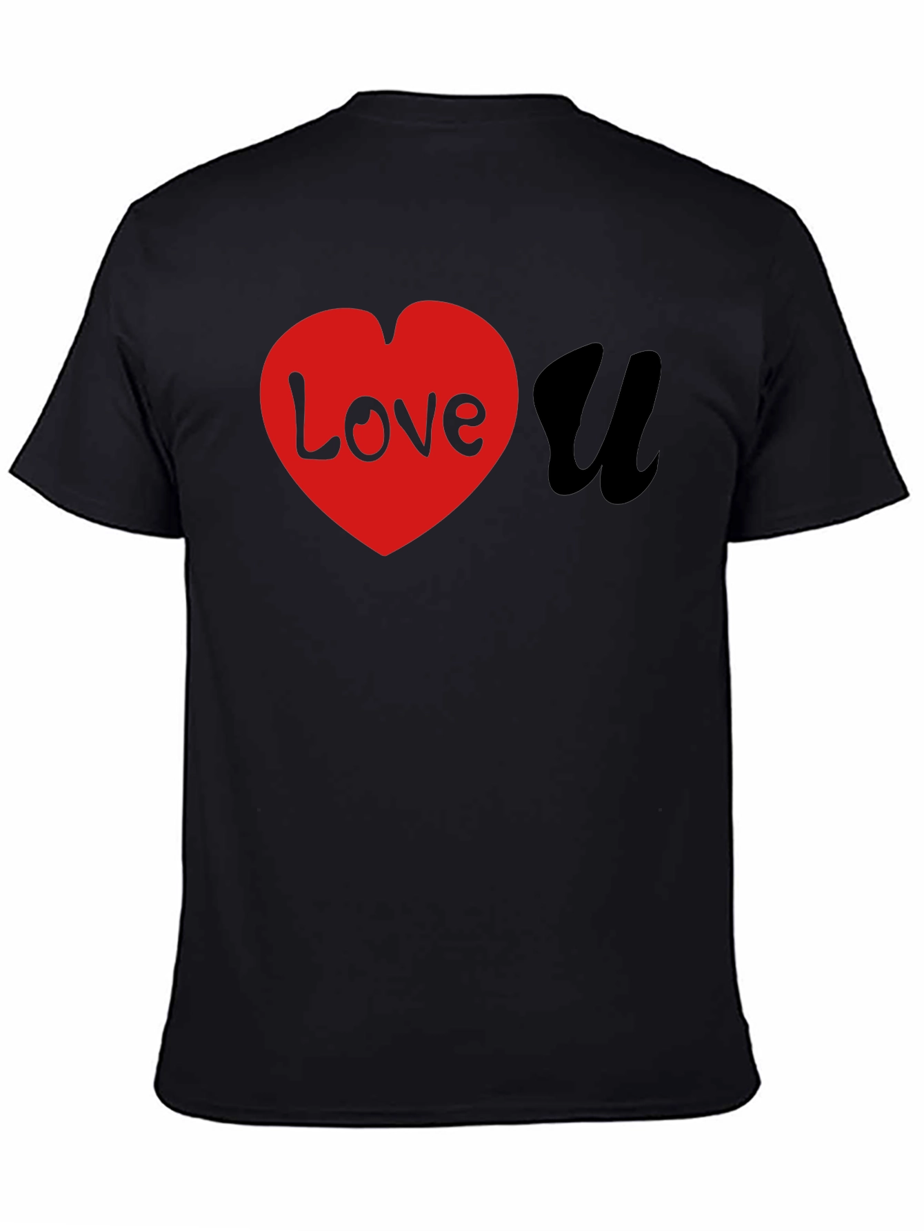 Love U Black Graphic T-Shirt