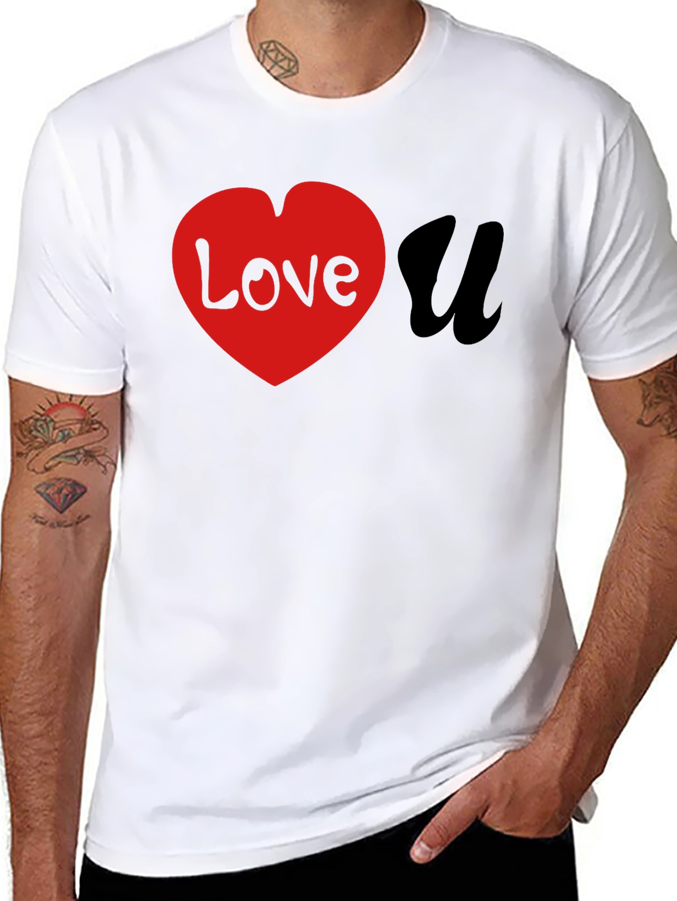 Love U Black Graphic T-Shirt