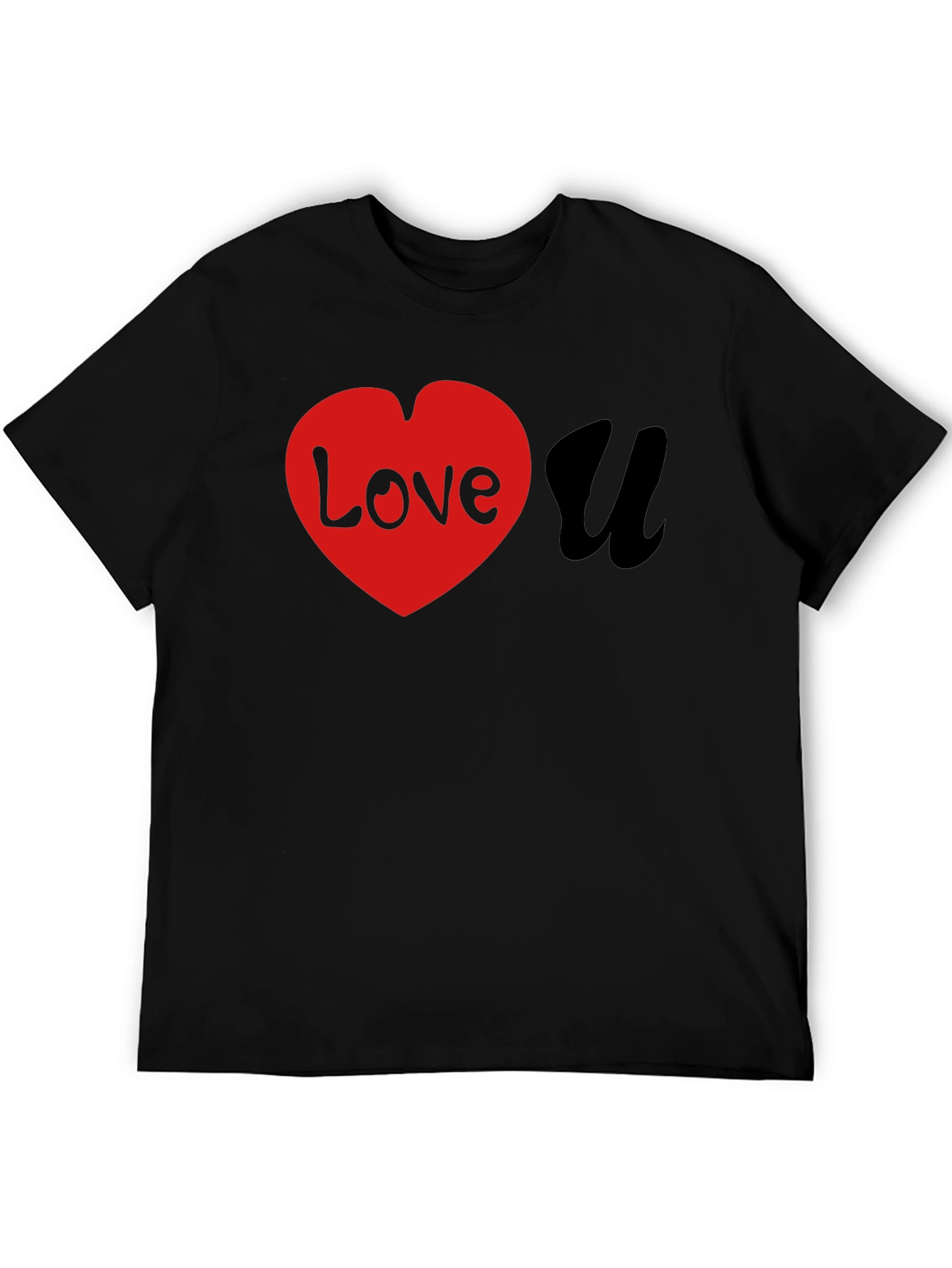 Love U Black Graphic T-Shirt