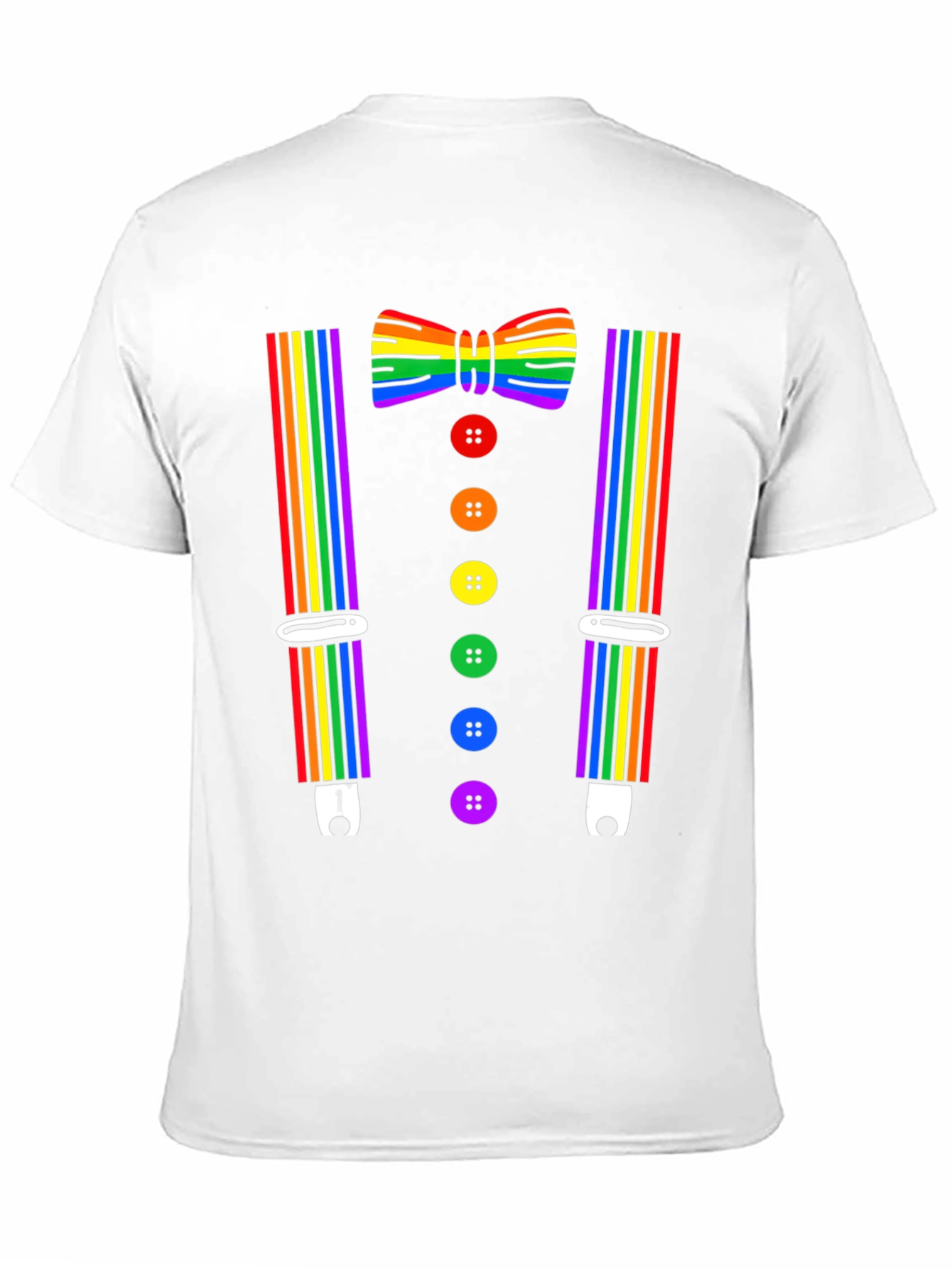 Rainbow Pride Bowtie & Suspenders T-Shirt