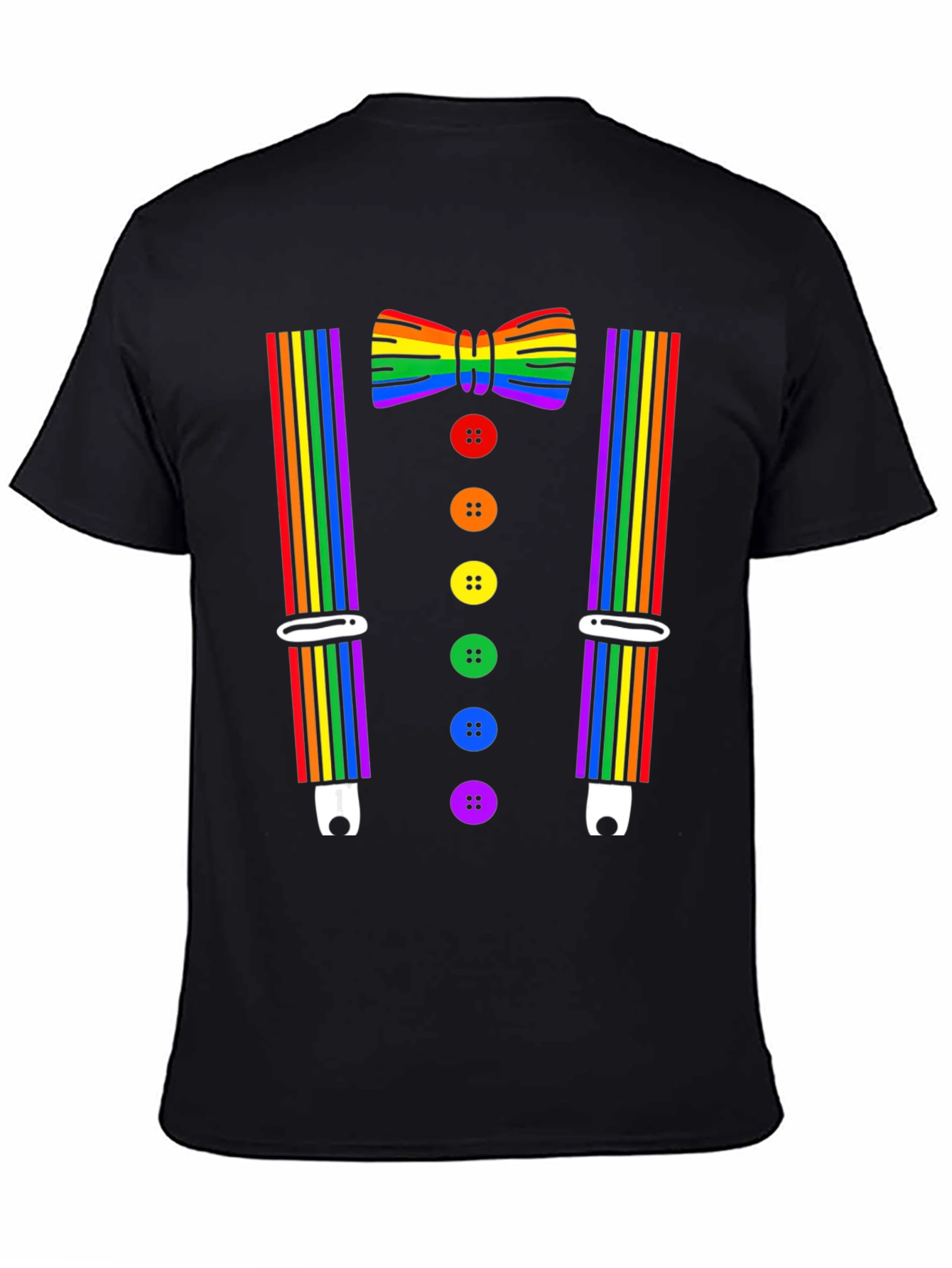 Rainbow Pride Bowtie & Suspenders T-Shirt