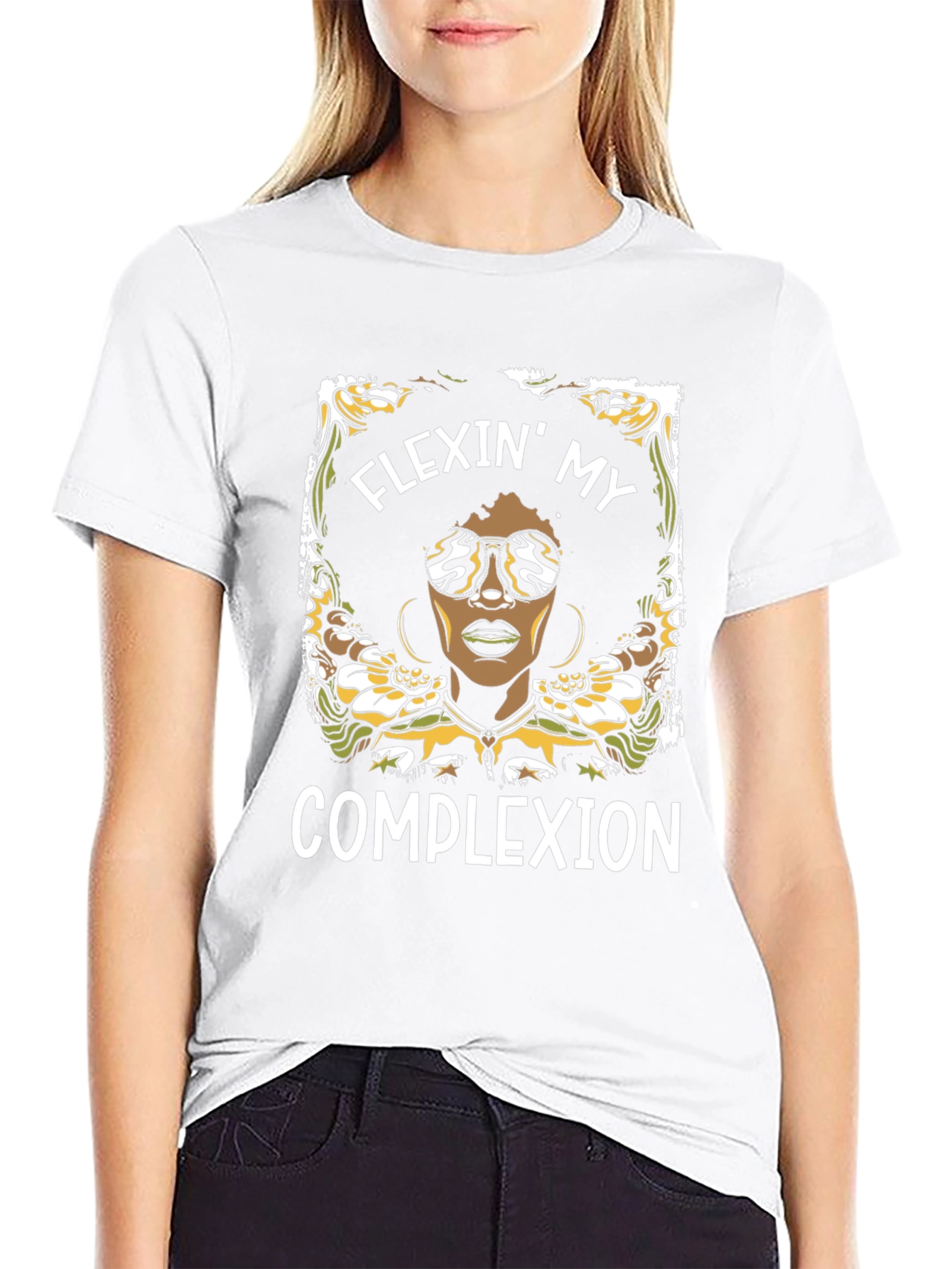 Flexin My Complexion Graphic Tee - Black
