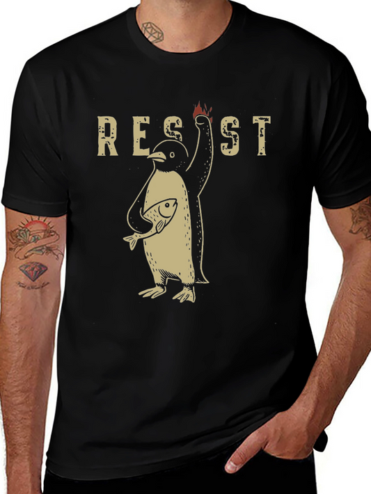 Resist Penguin Graphic T-Shirt
