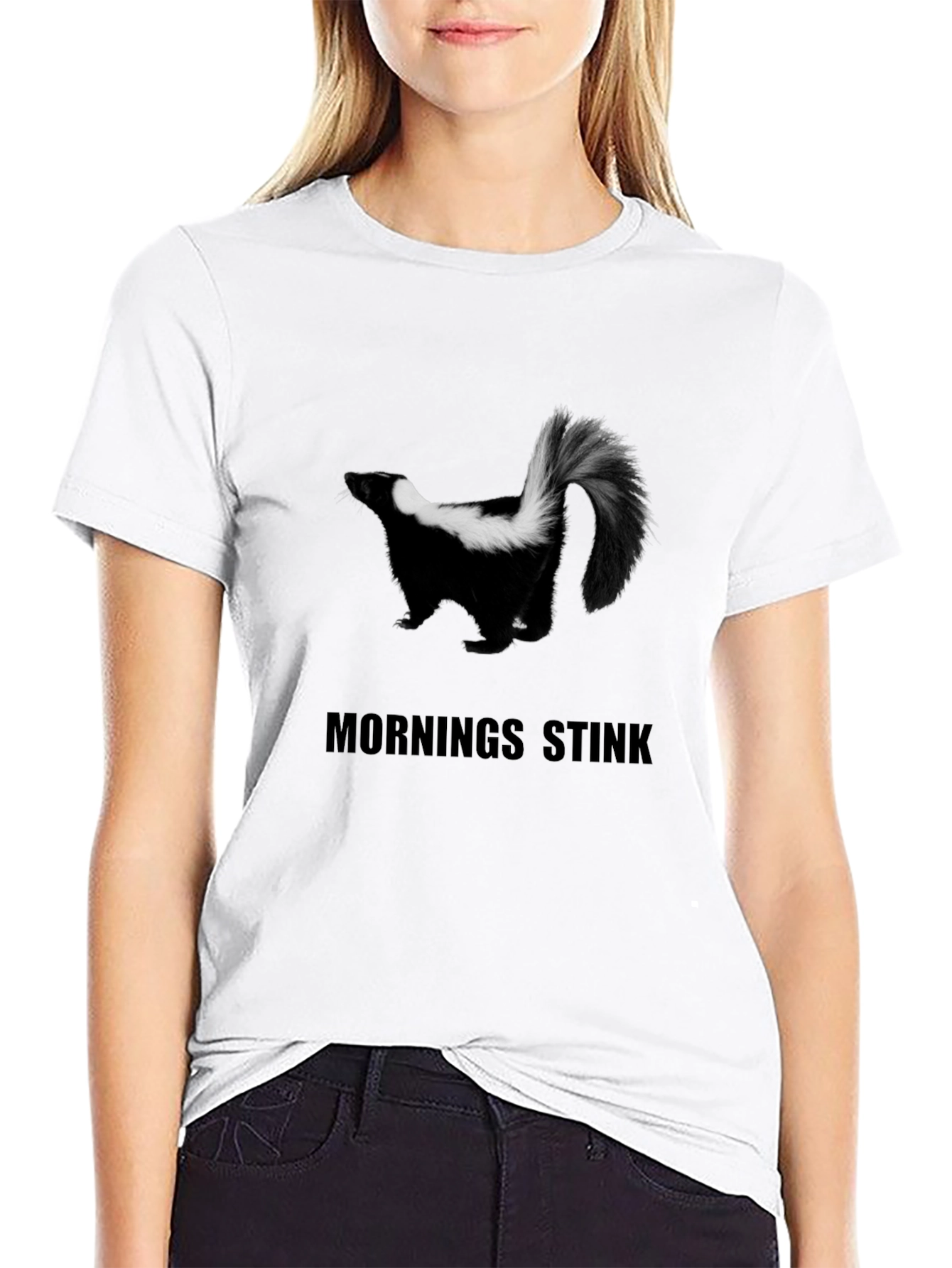 Skunk Mornings Stink Graphic T-Shirt