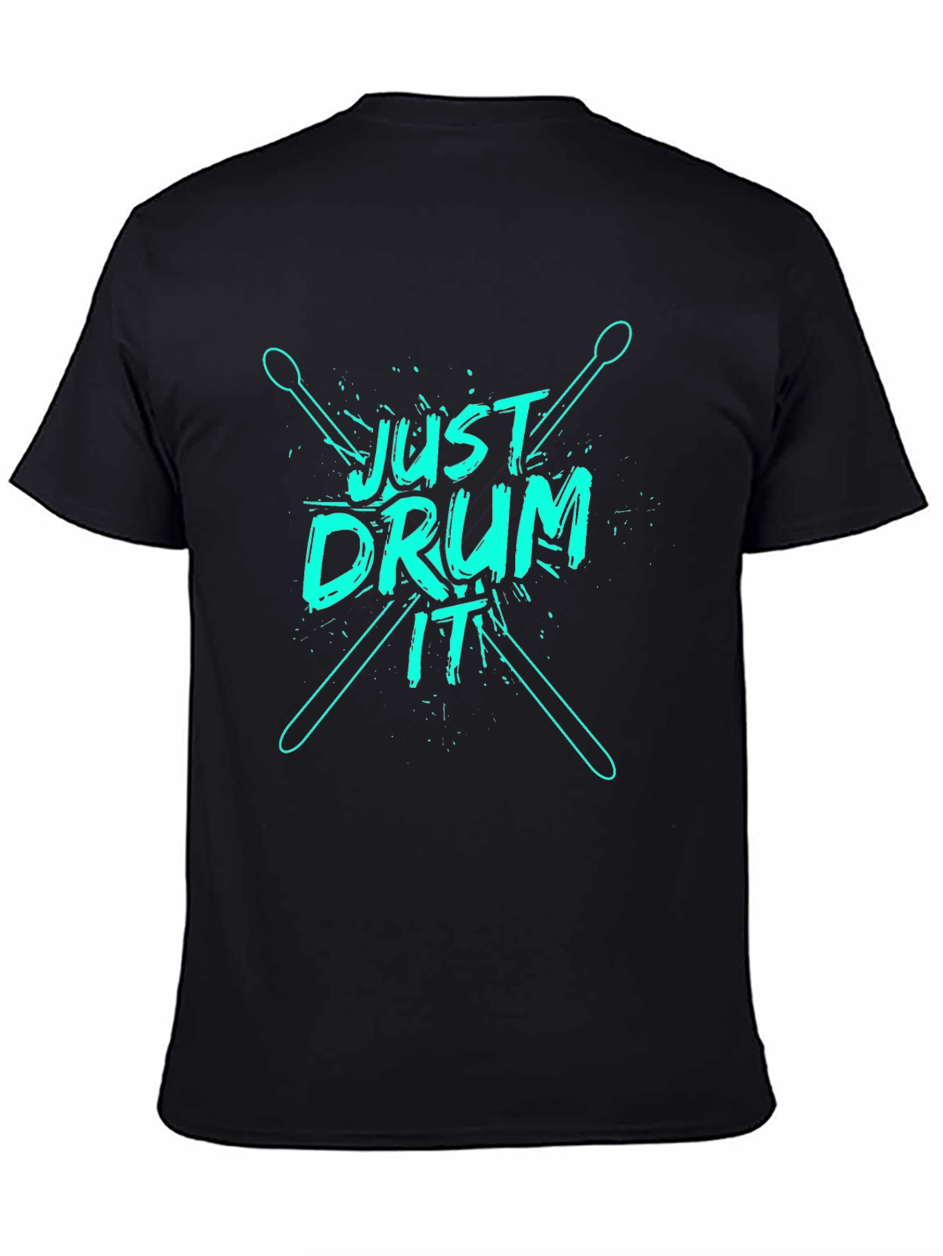 Just Drum It Graphic Tee - Black Cotton T-Shirt
