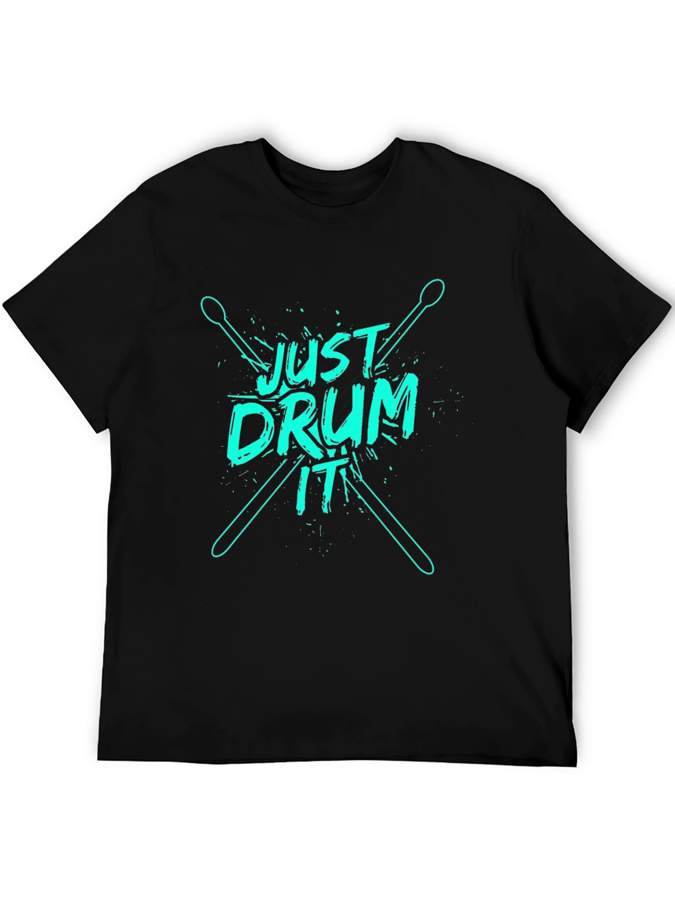 Just Drum It Graphic Tee - Black Cotton T-Shirt