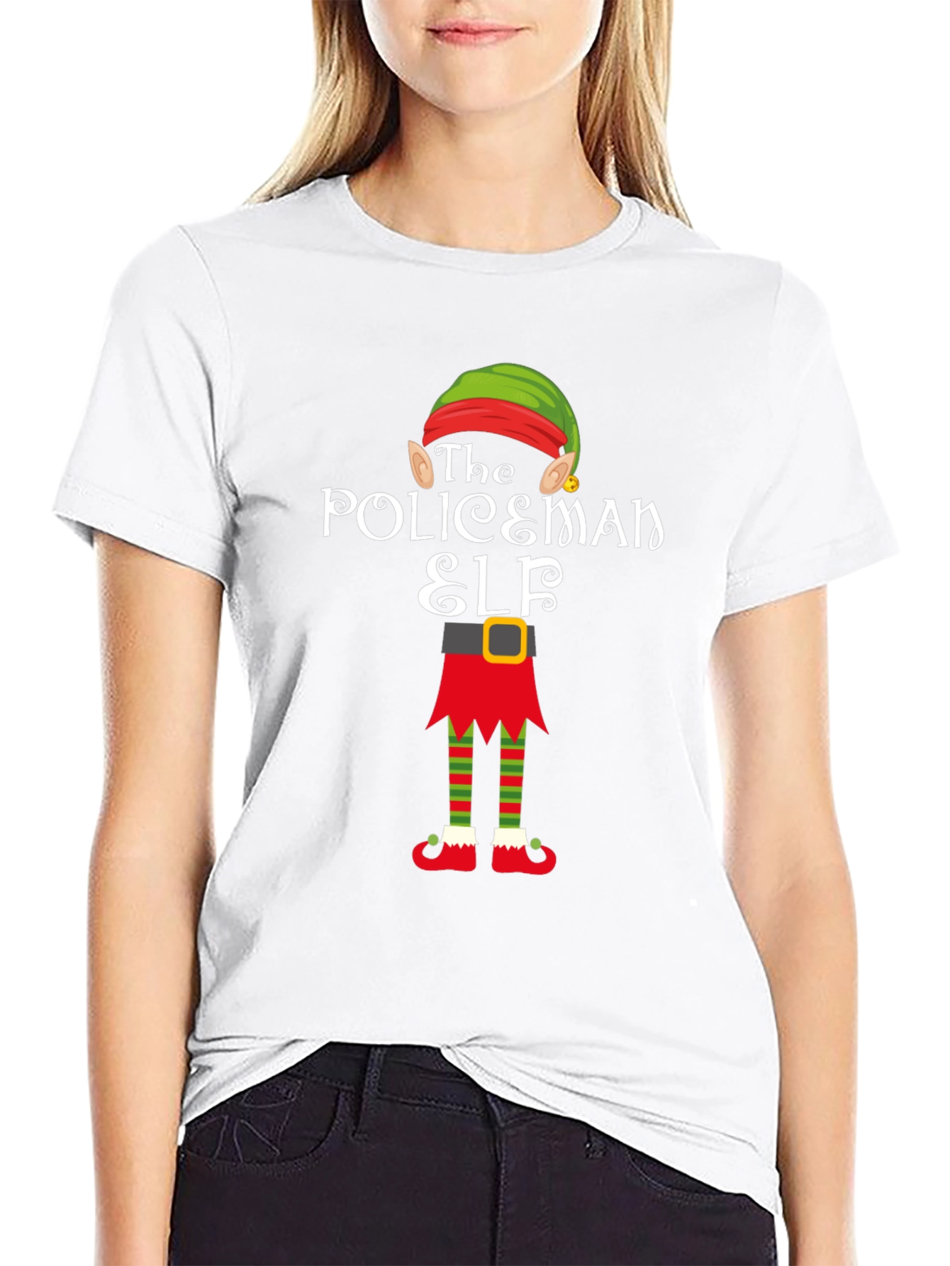 Policeman Elf Christmas T-Shirt