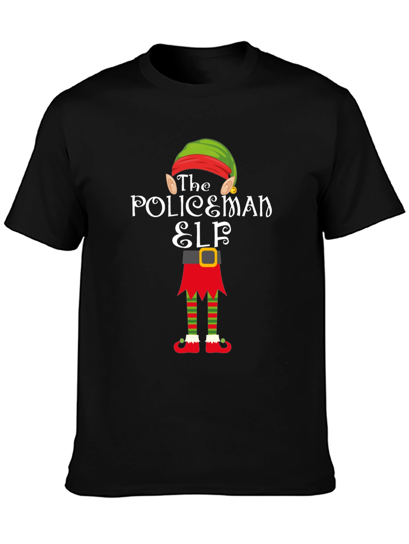Policeman Elf Christmas T-Shirt