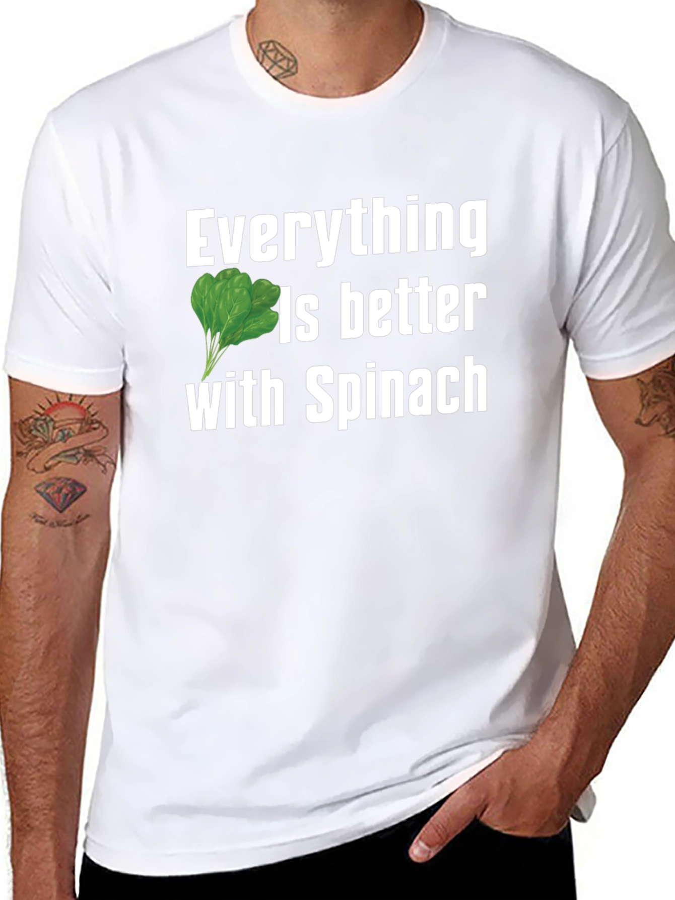 Everything Is Better With Spinach Black T-Shirt