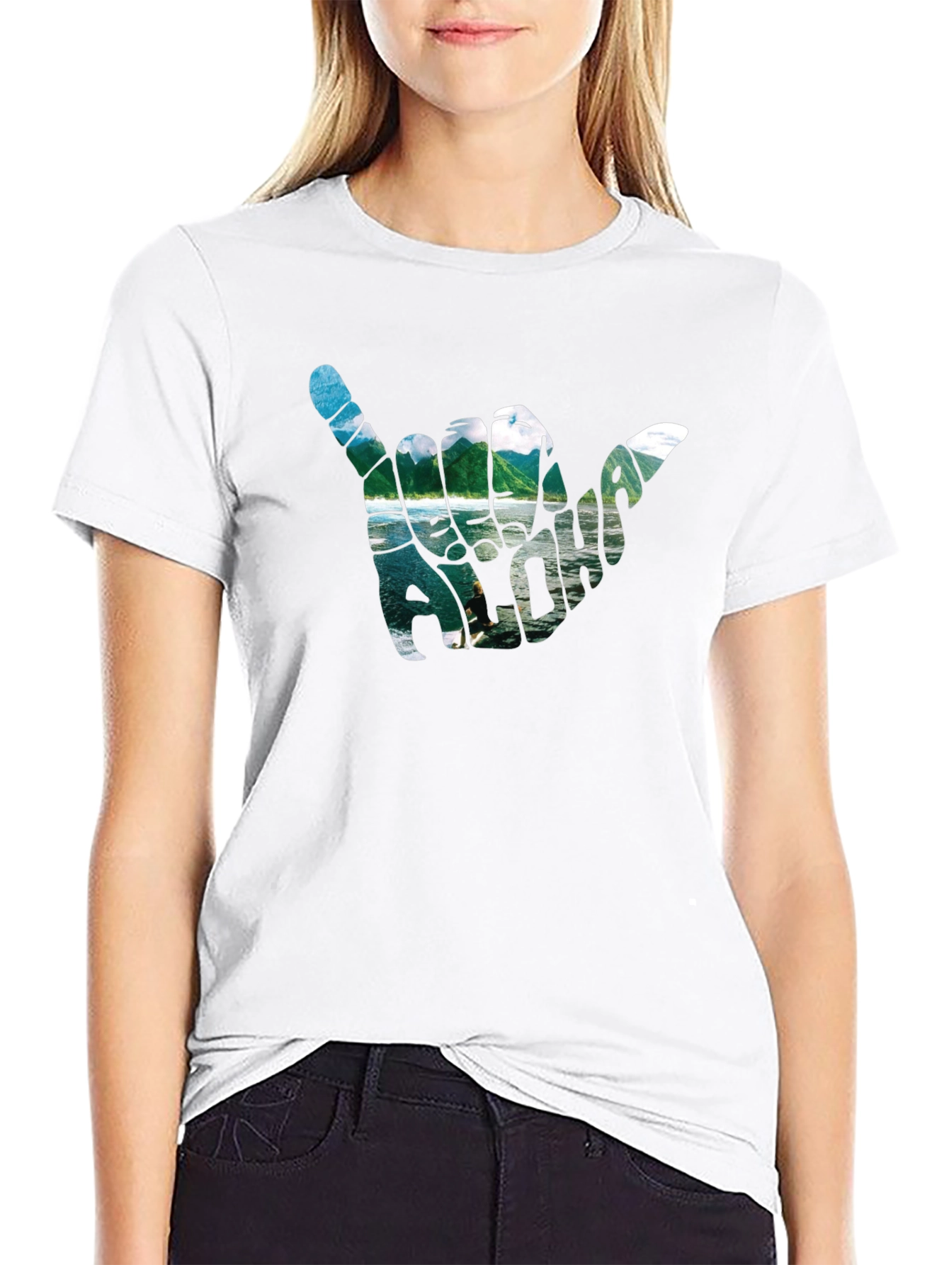 Aloha Shaka Hand Graphic T-Shirt - Casual Black Tee