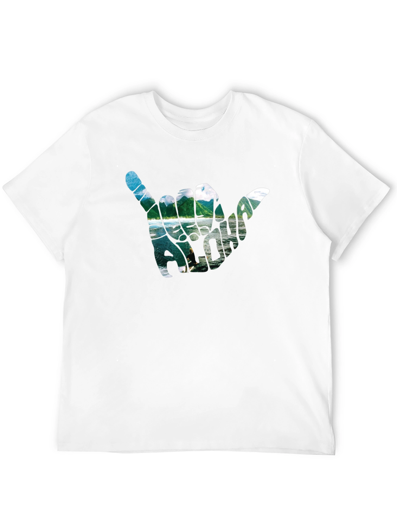 Aloha Shaka Hand Graphic T-Shirt - Casual Black Tee