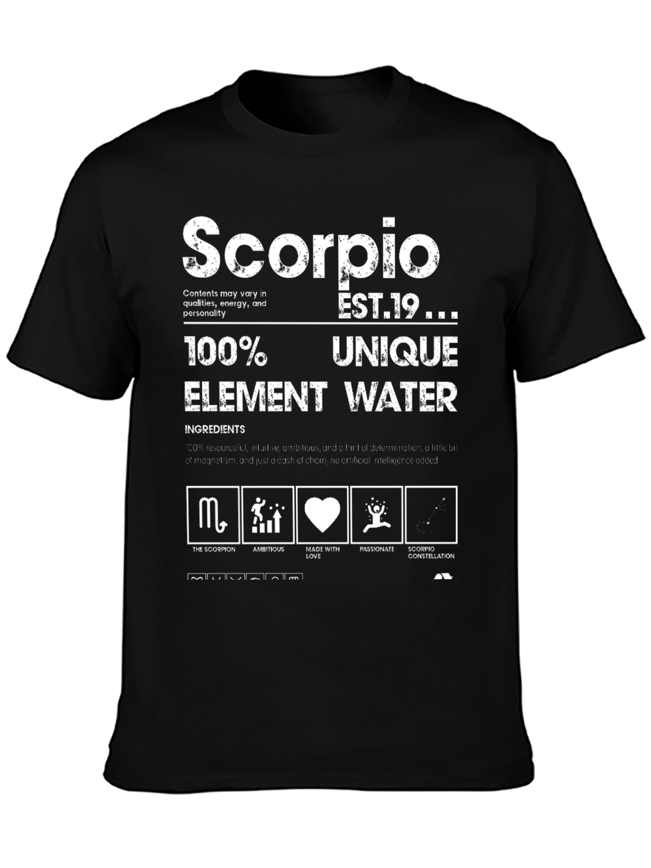 Scorpio Zodiac Sign Black T-Shirt