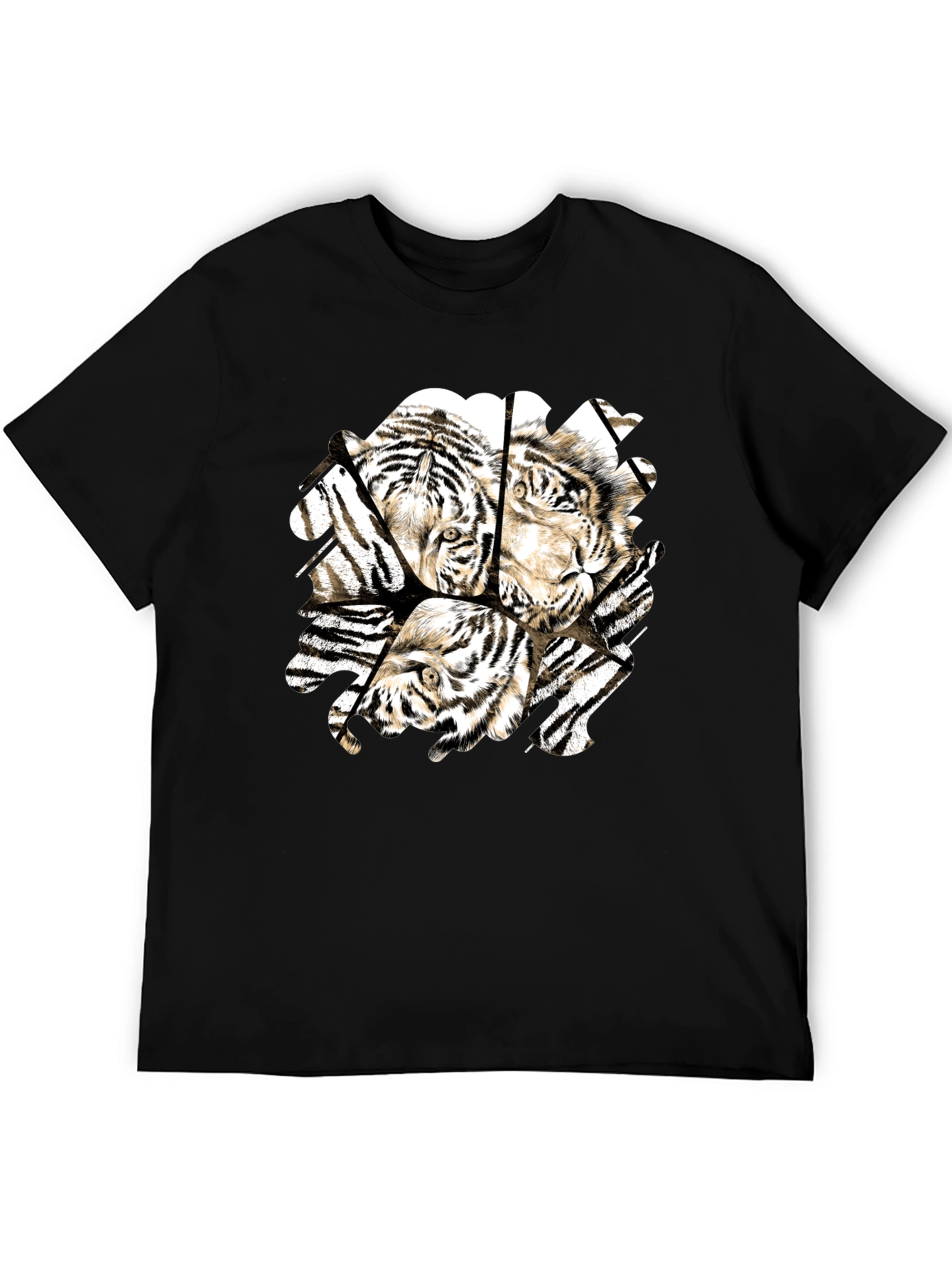 Tiger Graphic Black T-Shirt for Men