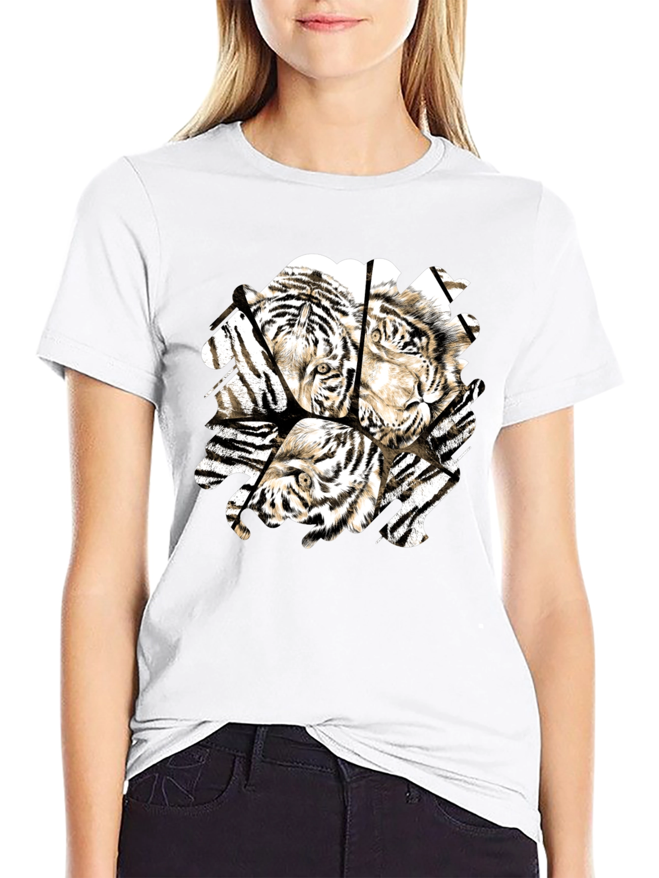 Tiger Graphic Black T-Shirt for Men