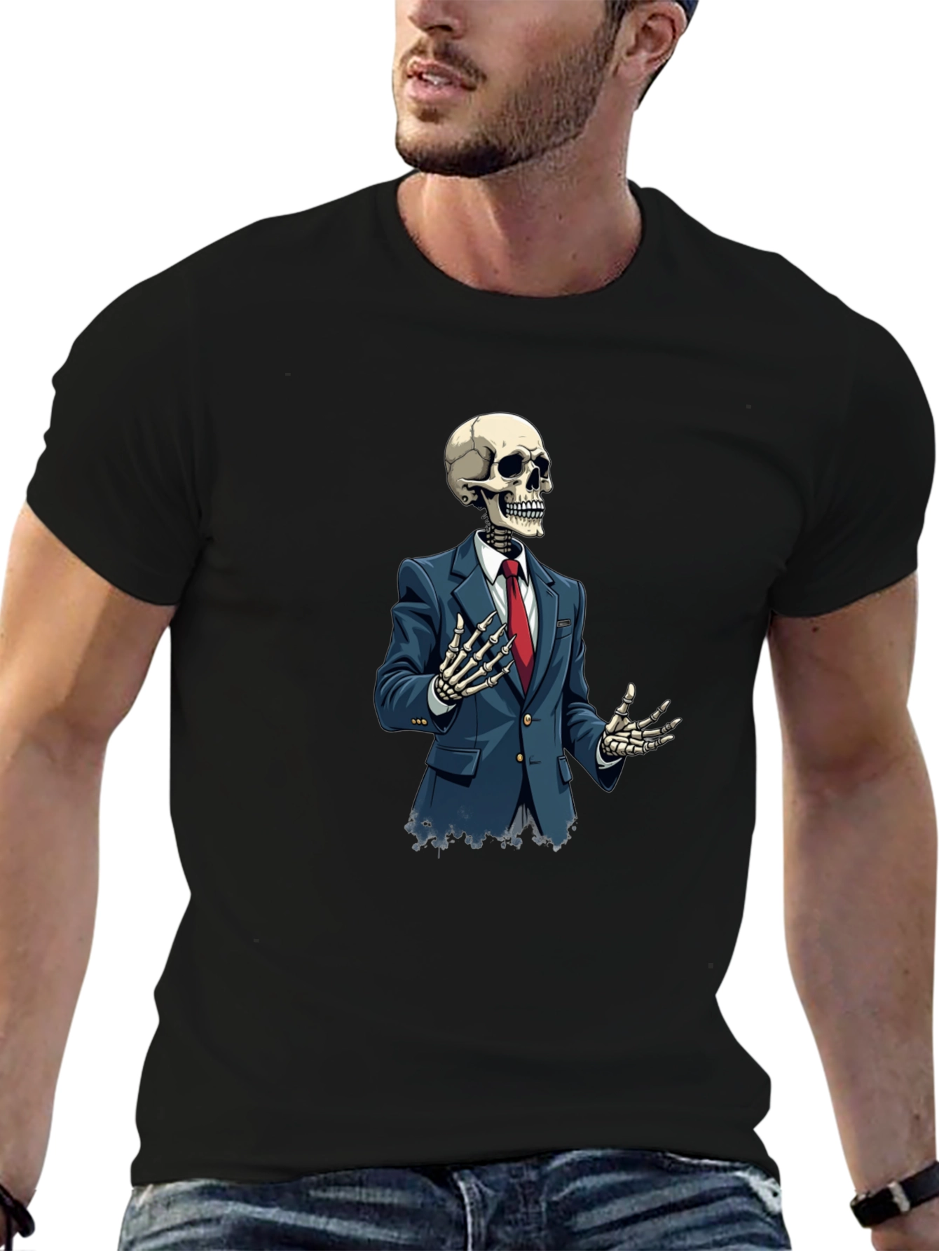 Skeleton Suit Graphic Black T-Shirt