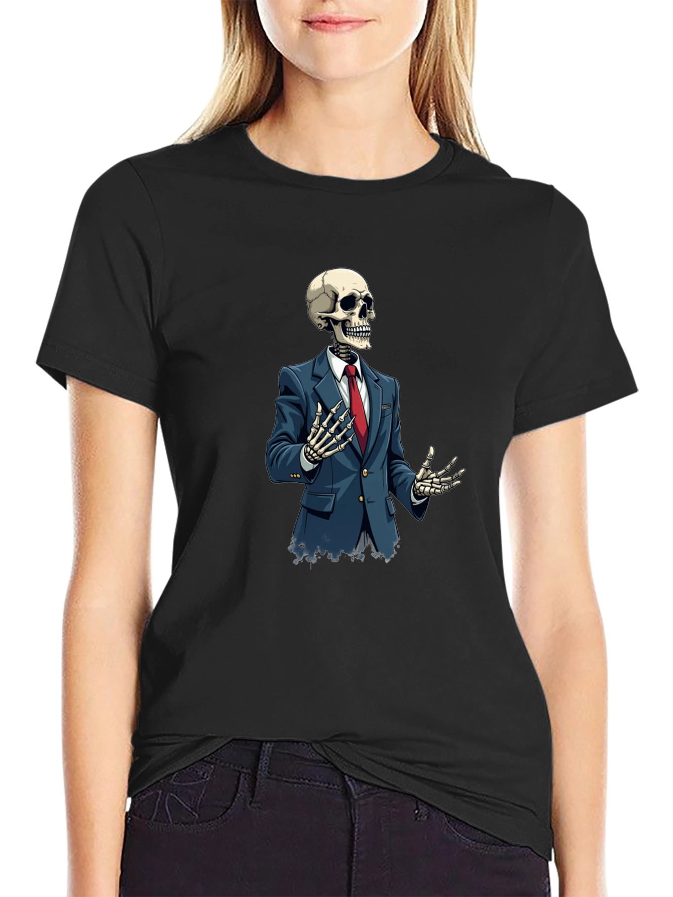 Skeleton Suit Graphic Black T-Shirt