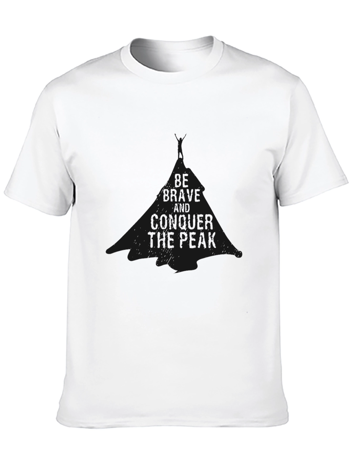 Be Brave Conquer the Peak Black Graphic Tee