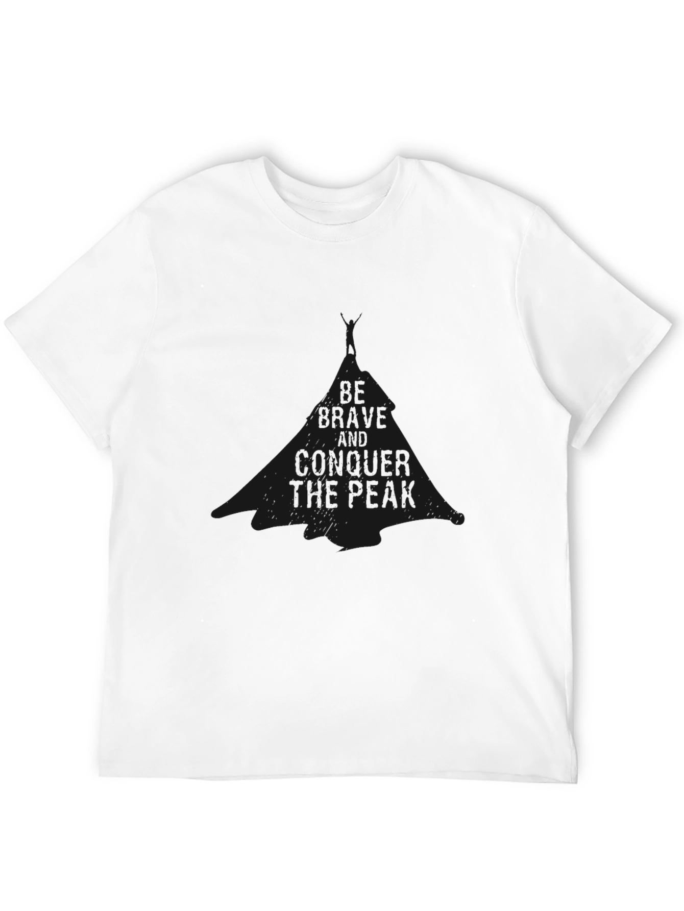 Be Brave Conquer the Peak Black Graphic Tee