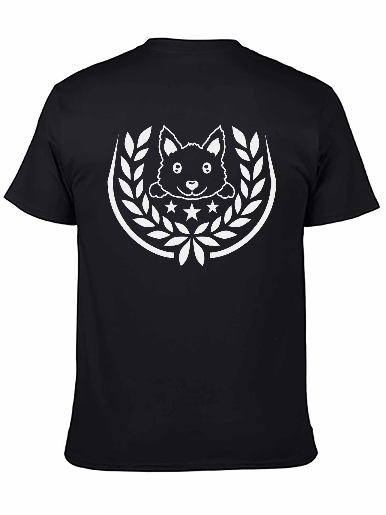 Cute Dog Graphic Tee - Black