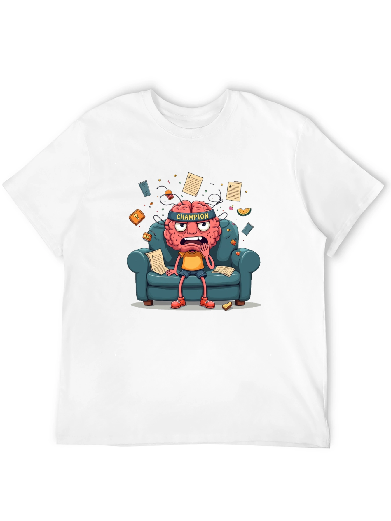 Champion Mind T-Shirt - Stressed Brain Cartoon