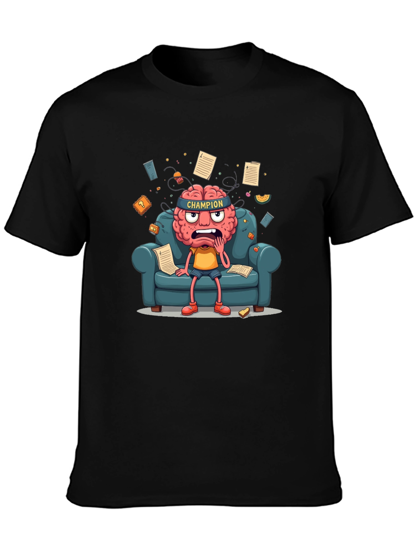 Champion Mind T-Shirt - Stressed Brain Cartoon