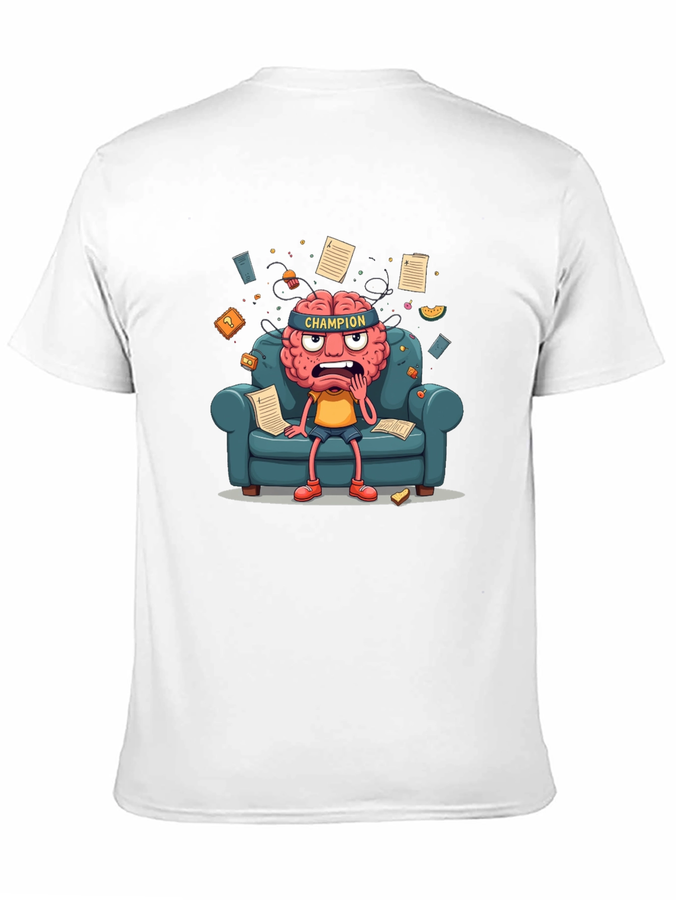 Champion Mind T-Shirt - Stressed Brain Cartoon