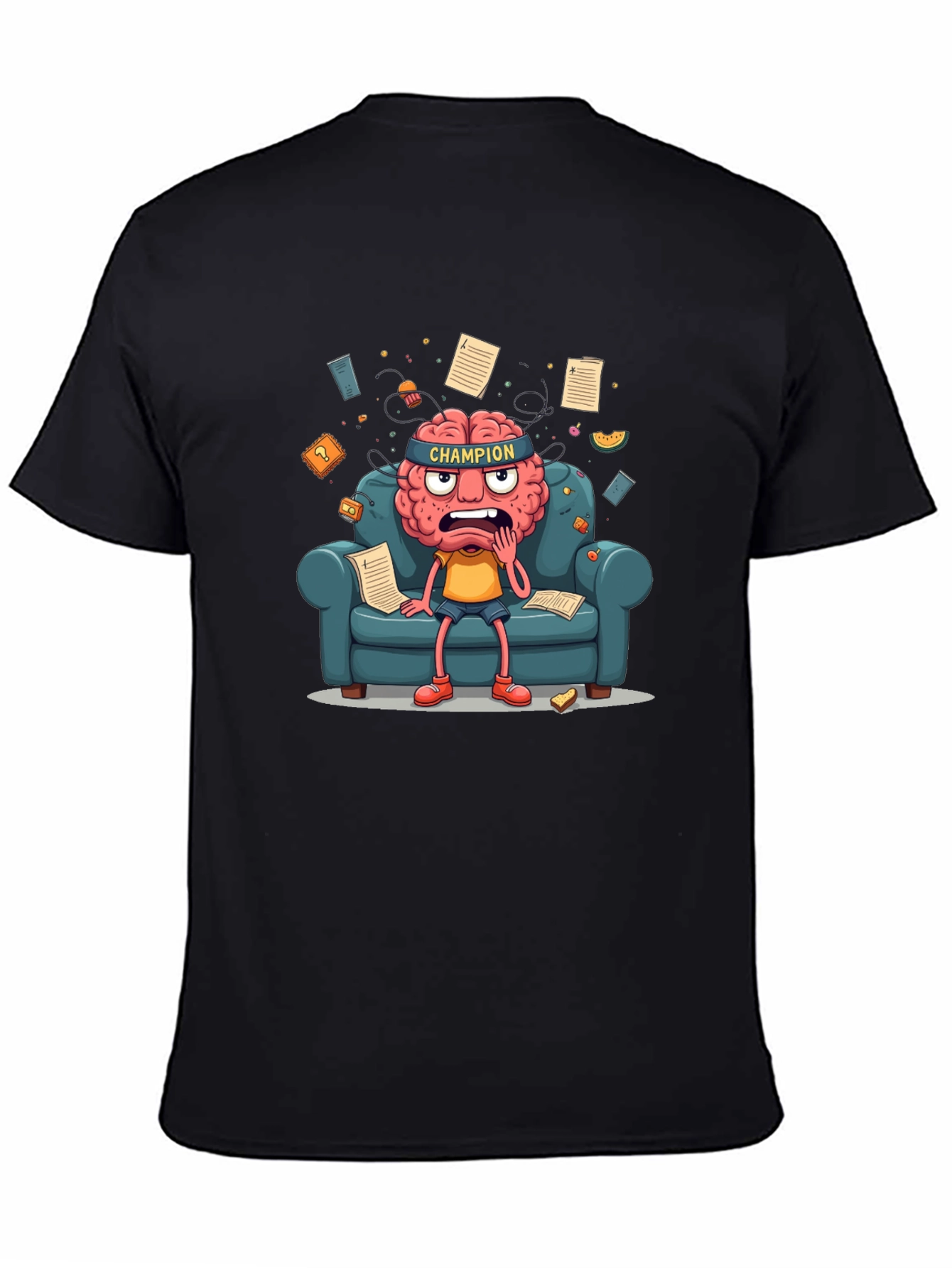 Champion Mind T-Shirt - Stressed Brain Cartoon