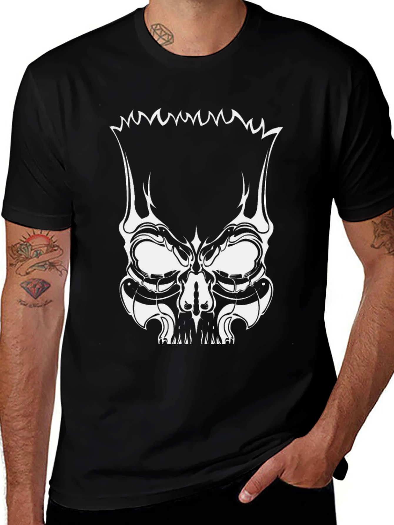 Skull Bart Graphic Tee - Mens Black T-Shirt