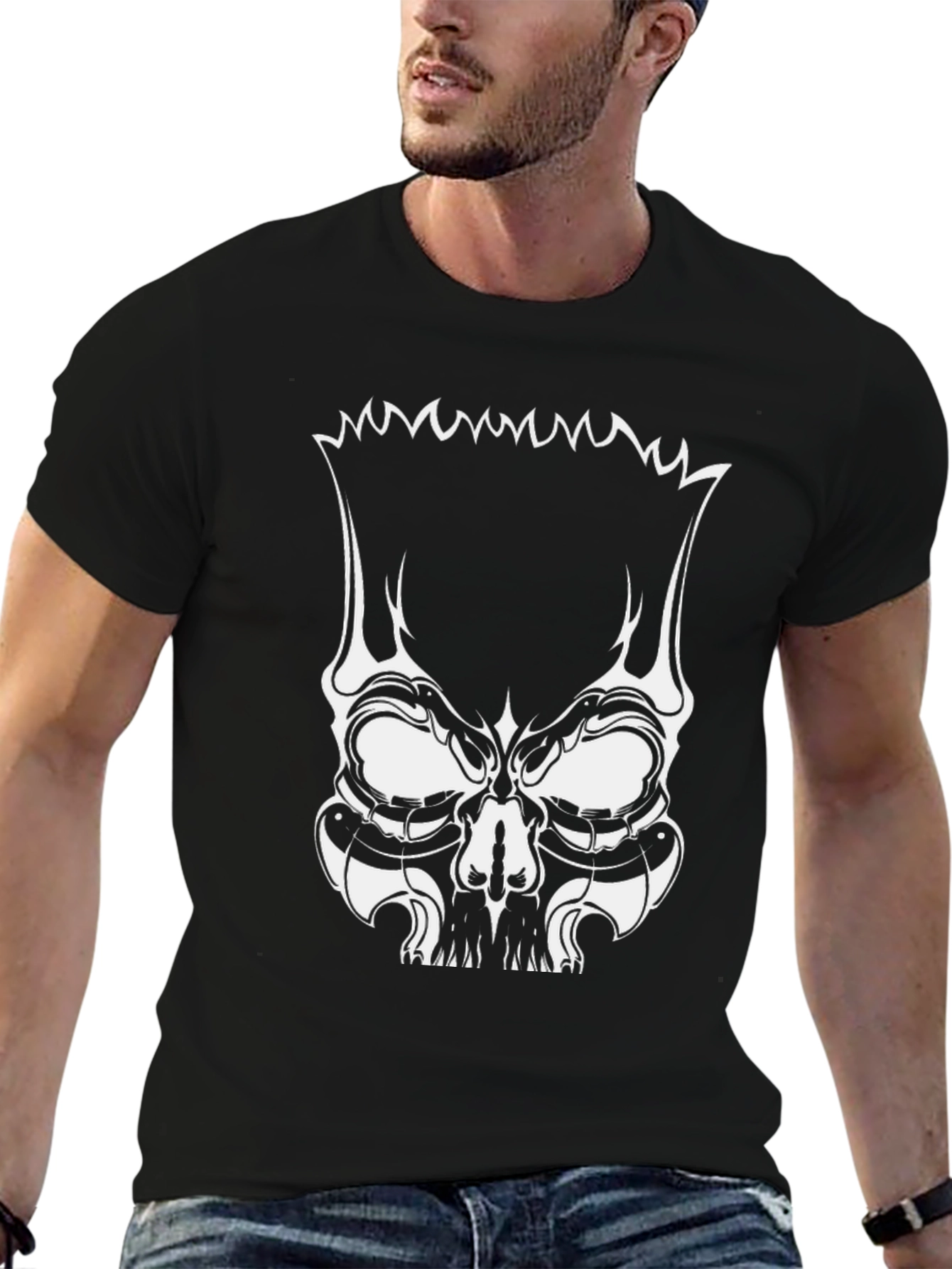 Skull Bart Graphic Tee - Mens Black T-Shirt