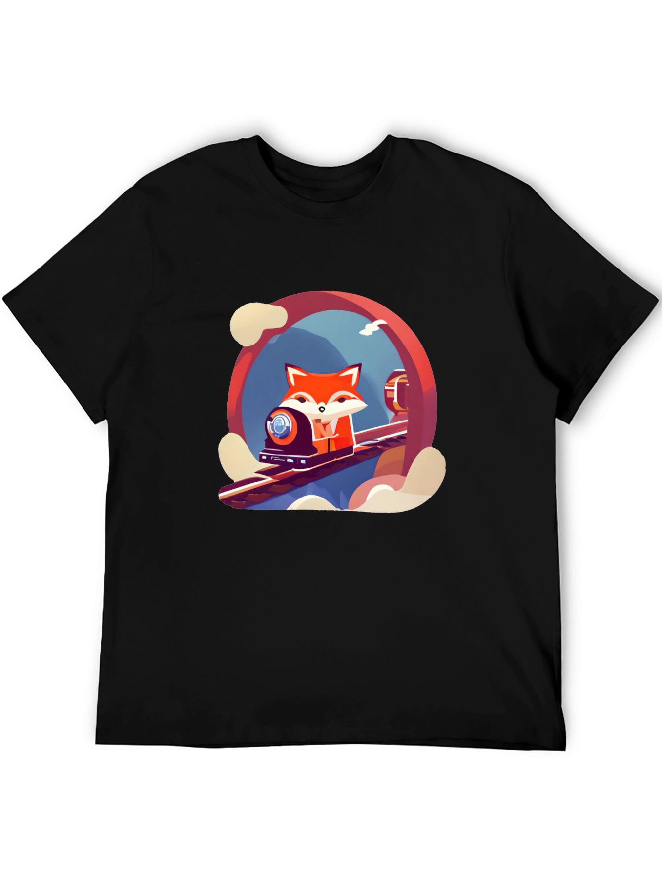 Fox Train T-Shirt - Cool Graphic Tee