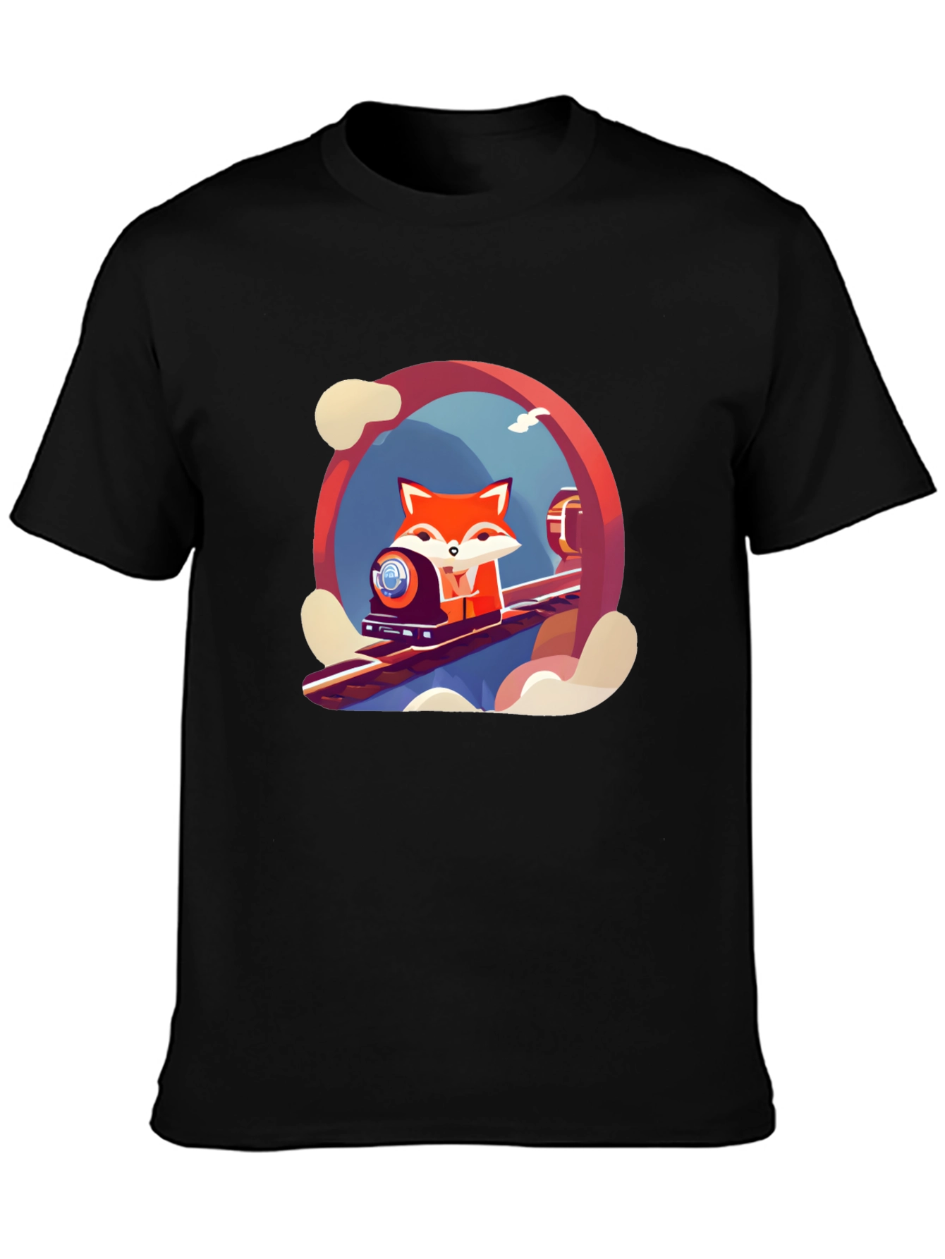 Fox Train T-Shirt - Cool Graphic Tee