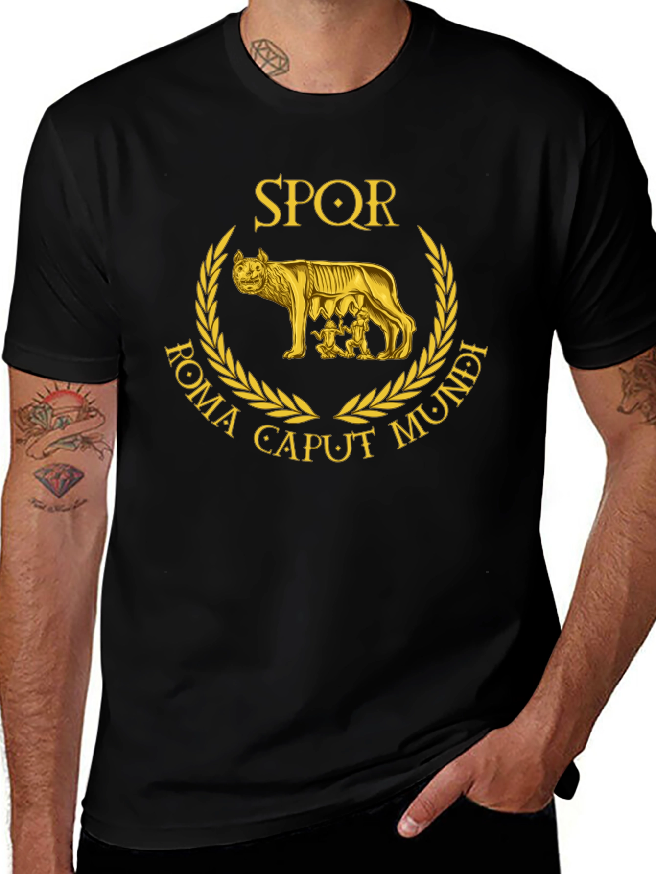 SPQR Roma Caput Mundi Wolf T-Shirt