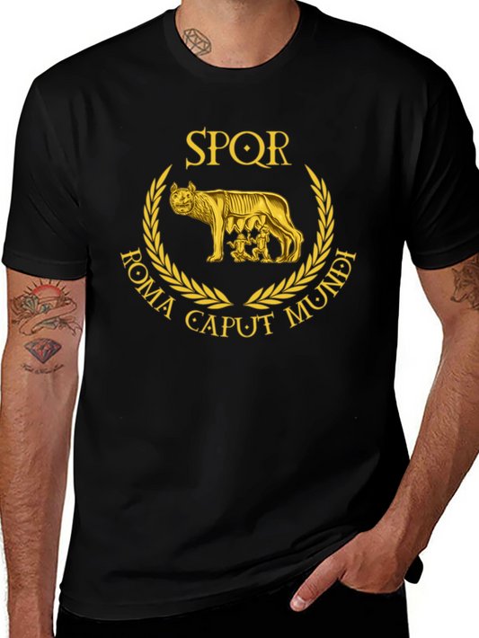 SPQR Roma Caput Mundi Wolf T-Shirt