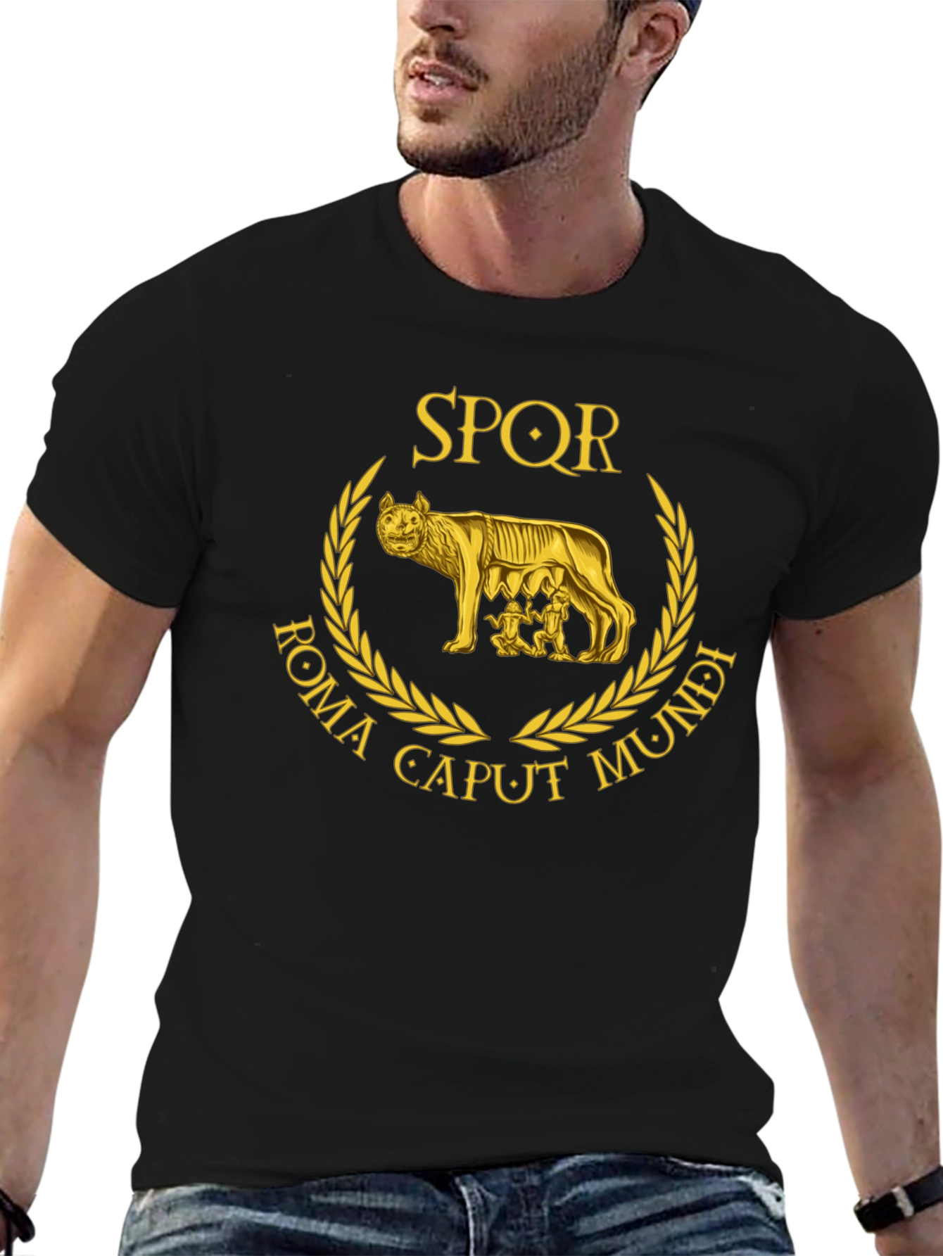 SPQR Roma Caput Mundi Wolf T-Shirt