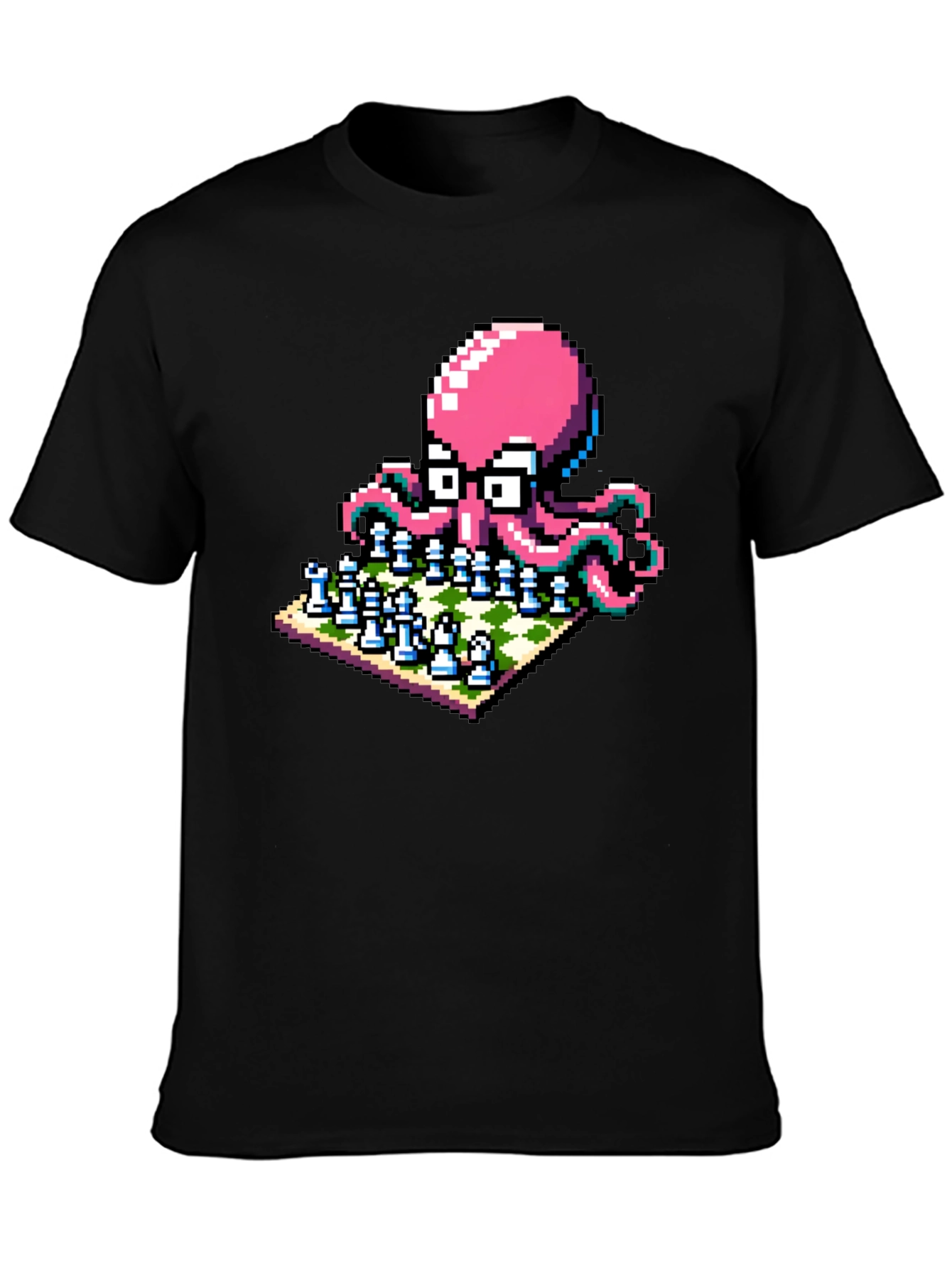 Pixel Octopus Chess T-Shirt: Gamer Geek Style